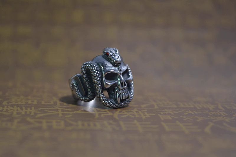 Other Snake Design Jewelry Rings Open Size Chrome Ring (Size 7-13) Size ONE SIZE - 2 Thumbnail