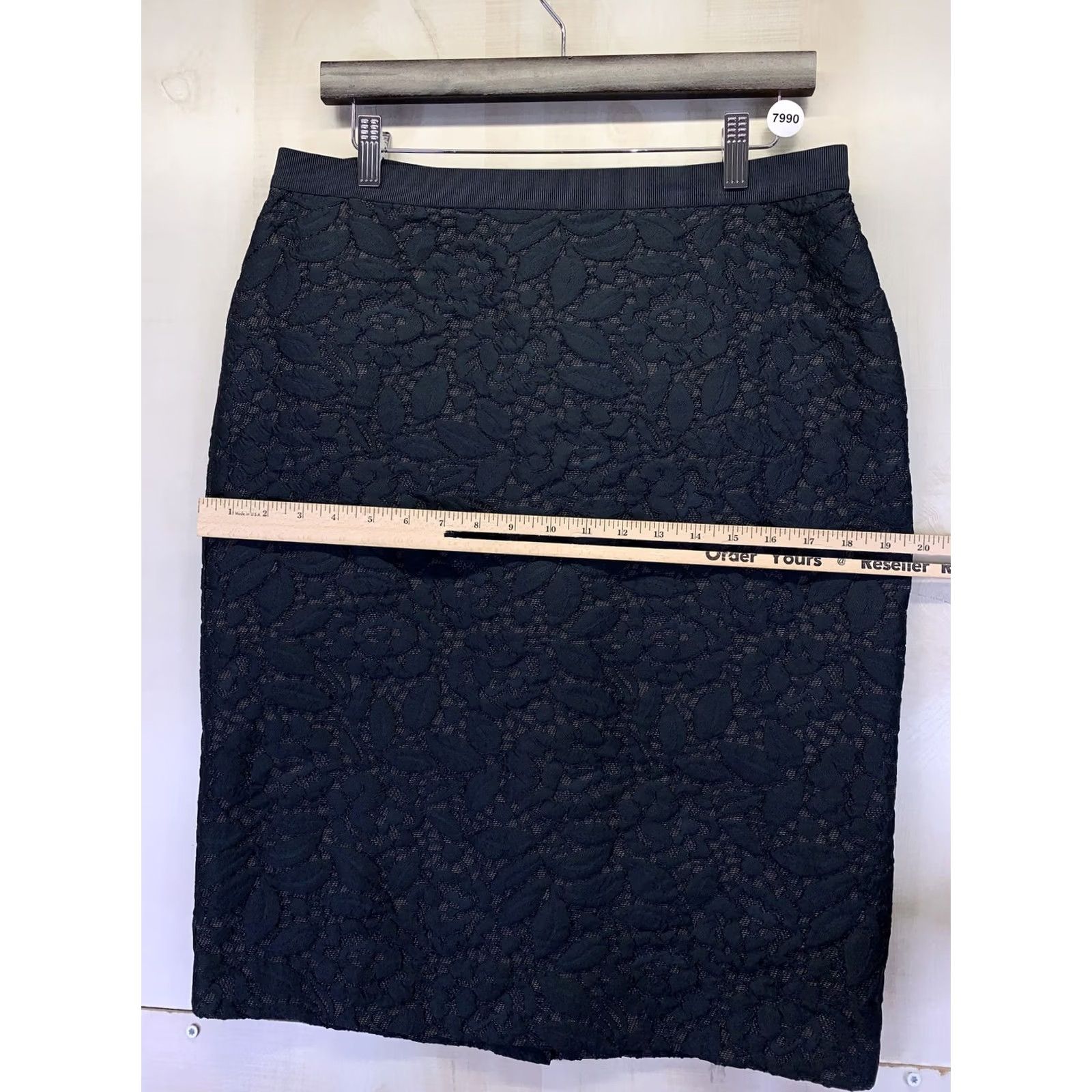 Ann Taylor VINTAGE? No. Ann Taylor Skirt Womens Lace Overlay Lined Pencil Straight Deep Blue/Green Size 10-7990 Size 32" / US 10 / IT 46 - 4 Thumbnail