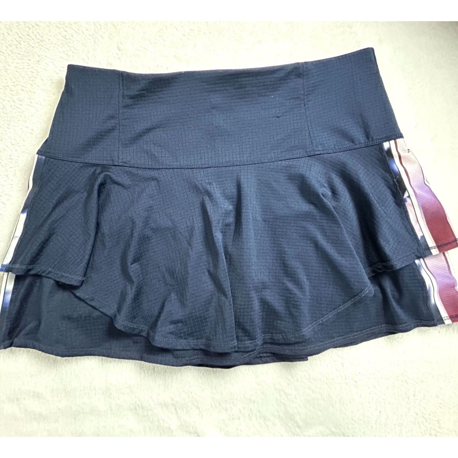 Vintage Lucky in Love Women’s Eyelet Lace Tier Tennis Skirt XL 16 Blue Stretch Athletic Skort Women XL Blue Athletic Summer Sports 90s Size 40" / US 18 - 2 Thumbnail