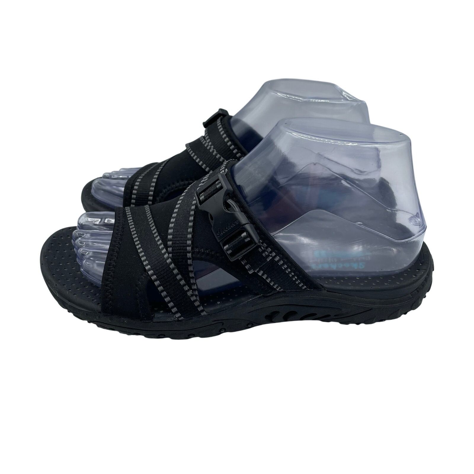 SKECHERS Skechers Reggae Slide Thru Sandals Black Outdoors Womens 6 Size US 6 / IT 36 - 1 Thumbnail