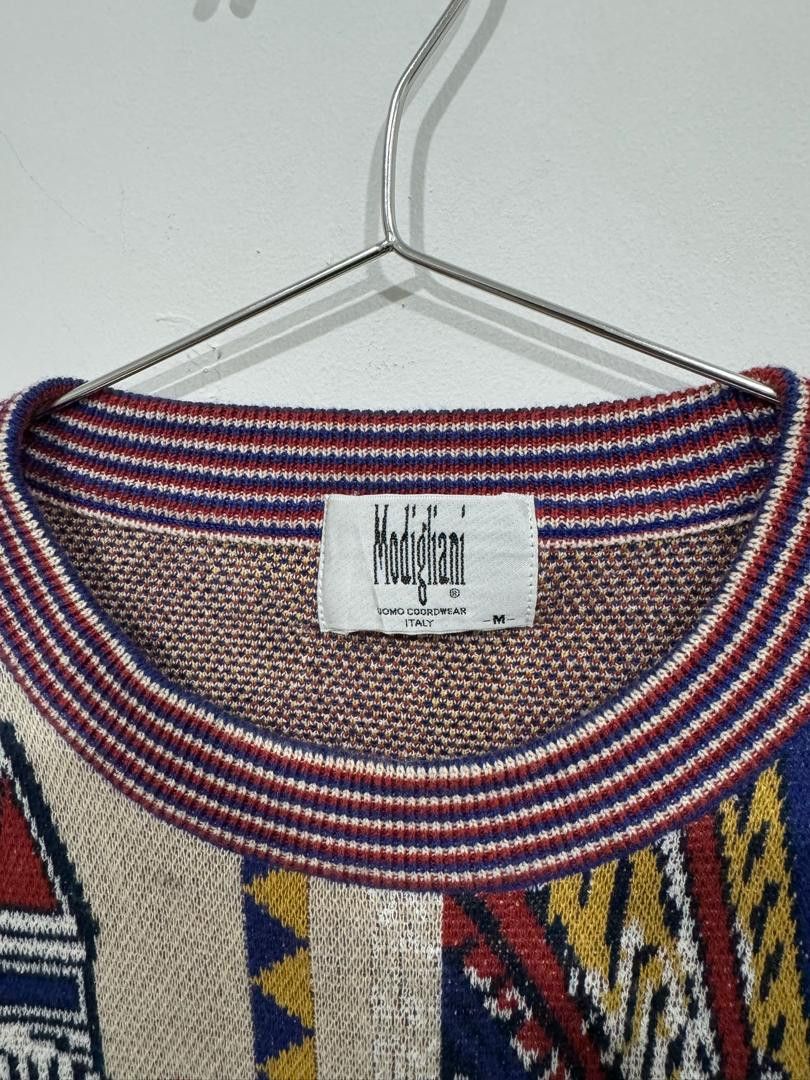 Vintage Vintage 90s Modigliani Venice Knitted Sweatshirt Size US M / EU 48-50 / 2 - 2 Thumbnail