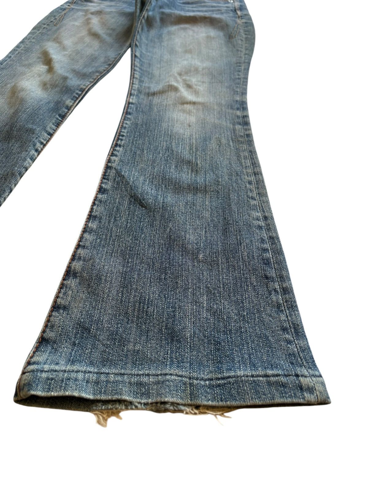 Japanese Brand SALES🔥Vintage Japanese Mud Wash Distressed Flare Jeans Size 30" / US 8 / IT 44 - 7 Thumbnail