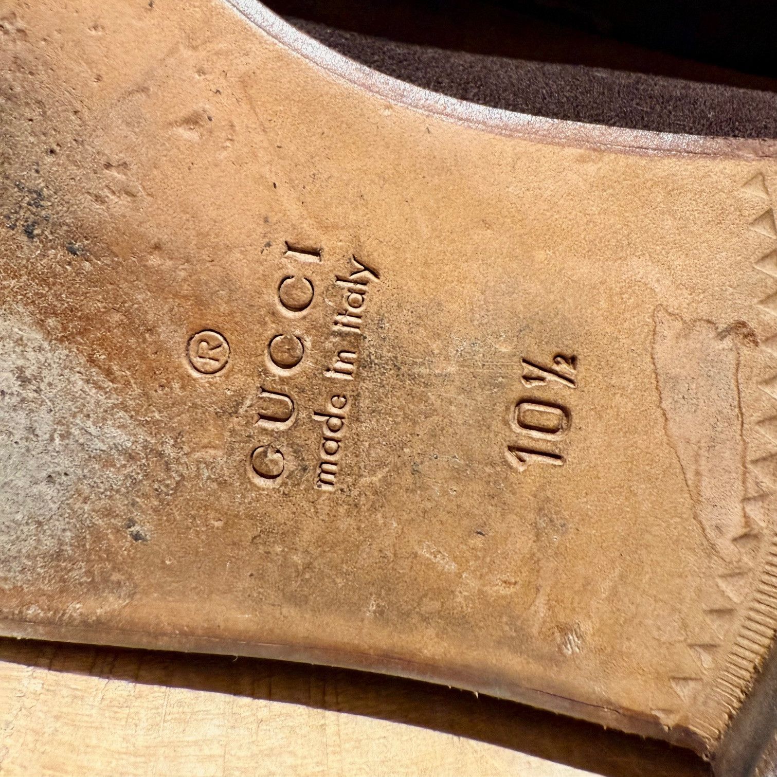 Gucci Gucci Brown Suede Horsebit Accent Jordaan Loafers Size US 11.5 / EU 44-45 - 8 Thumbnail