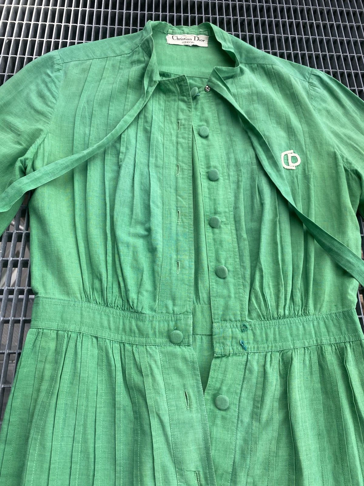 Christian Dior Monsieur Vintage 80s Christian Dior London CD Logo Cotton Dress Size M / US 6-8 / IT 42-44 - 9 Thumbnail