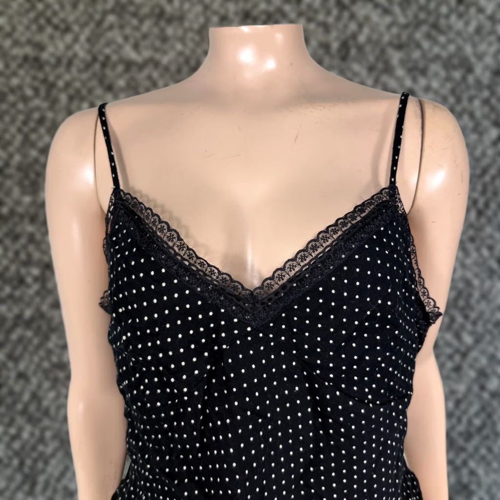 Vintage VINTAGE ruby moon Shirt L Black NOS Y2k Lace Cotton Tank top Polka Dot YY26 Size L / US 10 / IT 46 - 1 Thumbnail