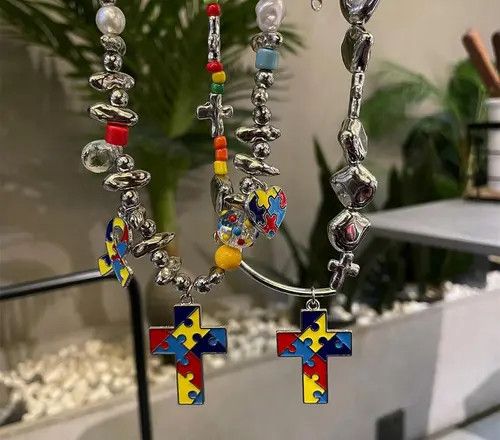 Jewelry Patchwork Cross Pendant Size ONE SIZE - 2 Thumbnail