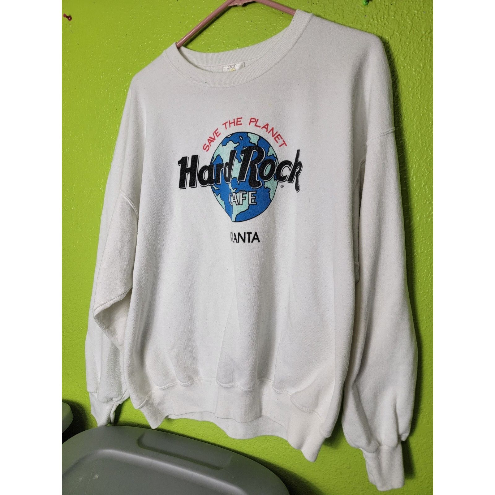 Hard Rock Cafe VINTAGE Hard Rock Cafe Sweatshirt Save the Planet Atlanta Pu Size US XL / EU 56 / 4 - 1 Thumbnail