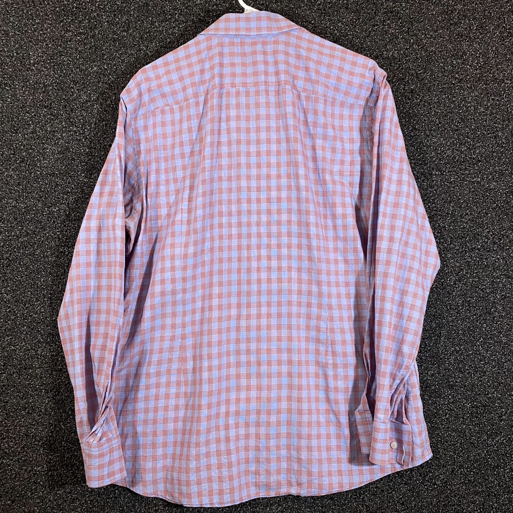 Hugo Boss VINTAGE Hugo Boss Shirt Mens 44/17.5 Slim Fit Red Blue Plaid Button Up Long Sleeve Dress Size 48R - 7 Thumbnail