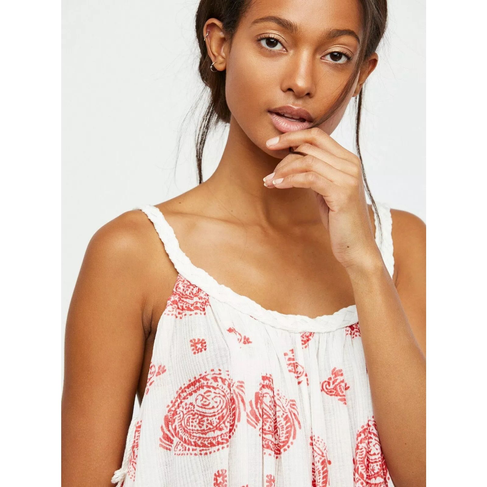 Free People New Free People Haveli Paisley Maxi Top $128 Ivory Sz S Size S / US 4 / IT 40 - 3 Thumbnail