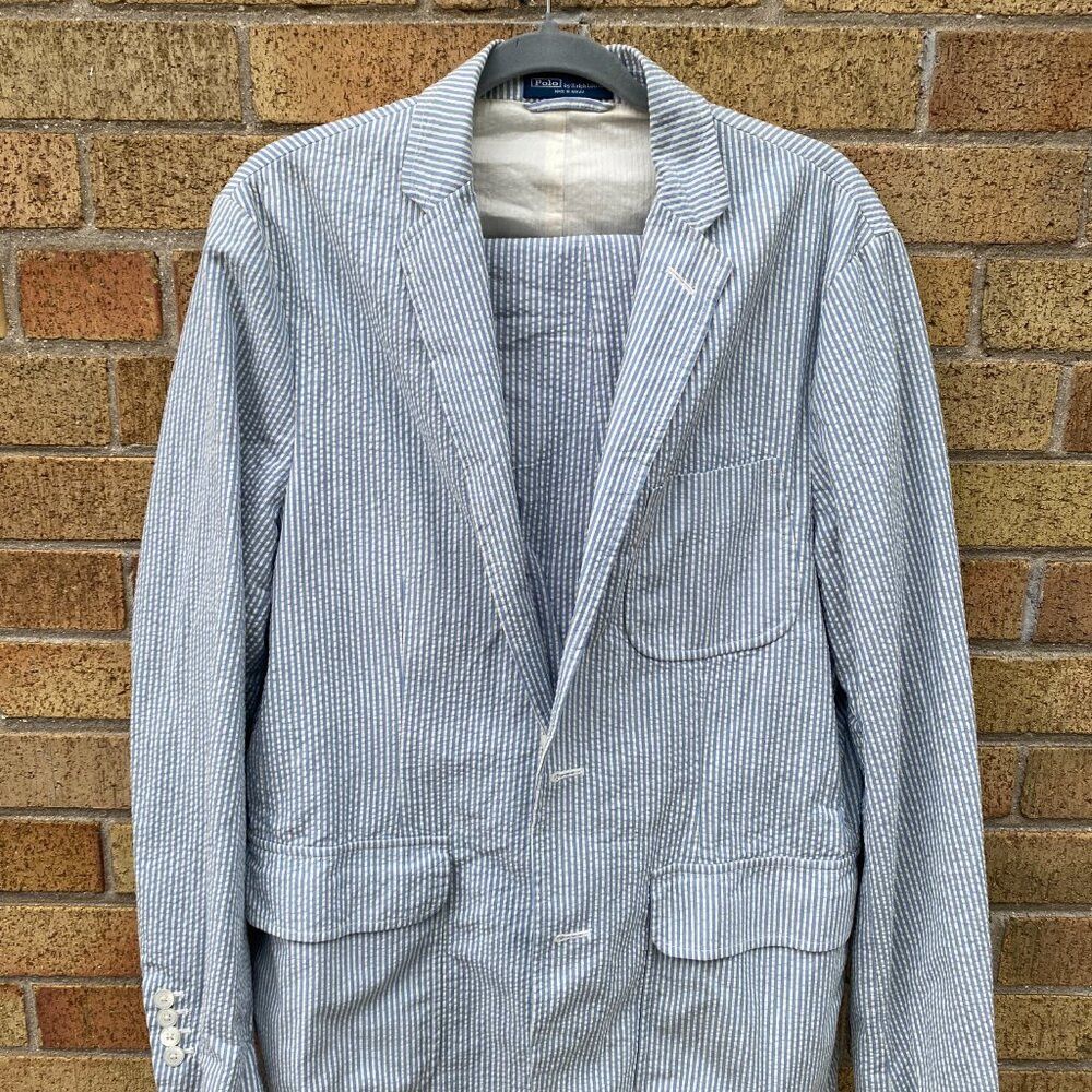 Polo Ralph Lauren Polo Soft Modern Fit Seersucker Jacket Polo Ralph Lauren St Size 44R - 4 Thumbnail