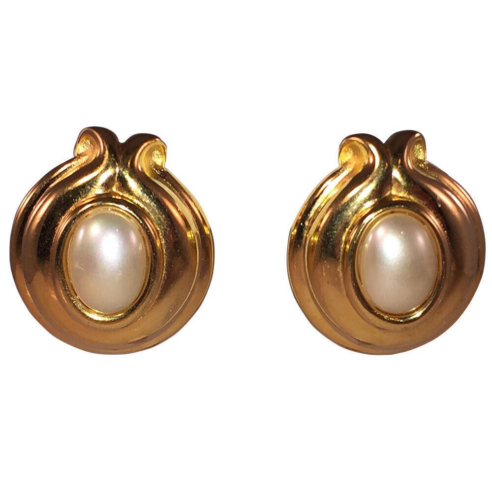Fendi Large Fendi Earrings with Simulated Pearl Cabochons Size ONE SIZE - 1 Thumbnail