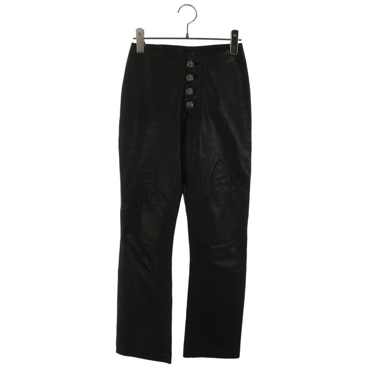 Chrome Hearts Chrome Hearts Flare Knee Leather Pants Size US 29 - 1 Thumbnail