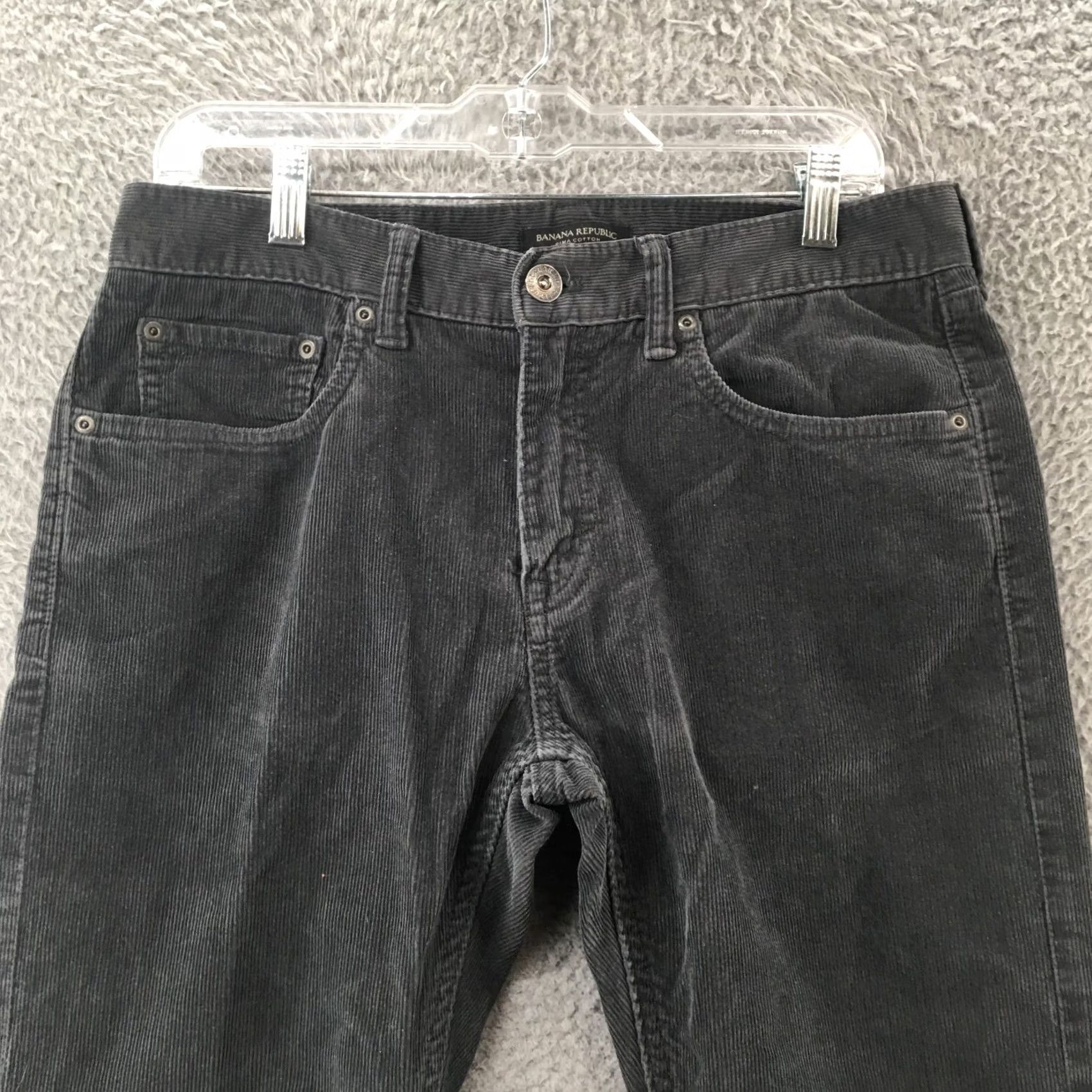 Banana Republic Banana Republic Jeans Skinny Corduroy Mens 32x34 Grey Mid Rise, 5-Pocket Denim Pants 33x33 Inseam 33 Size US 33 - 2 Thumbnail