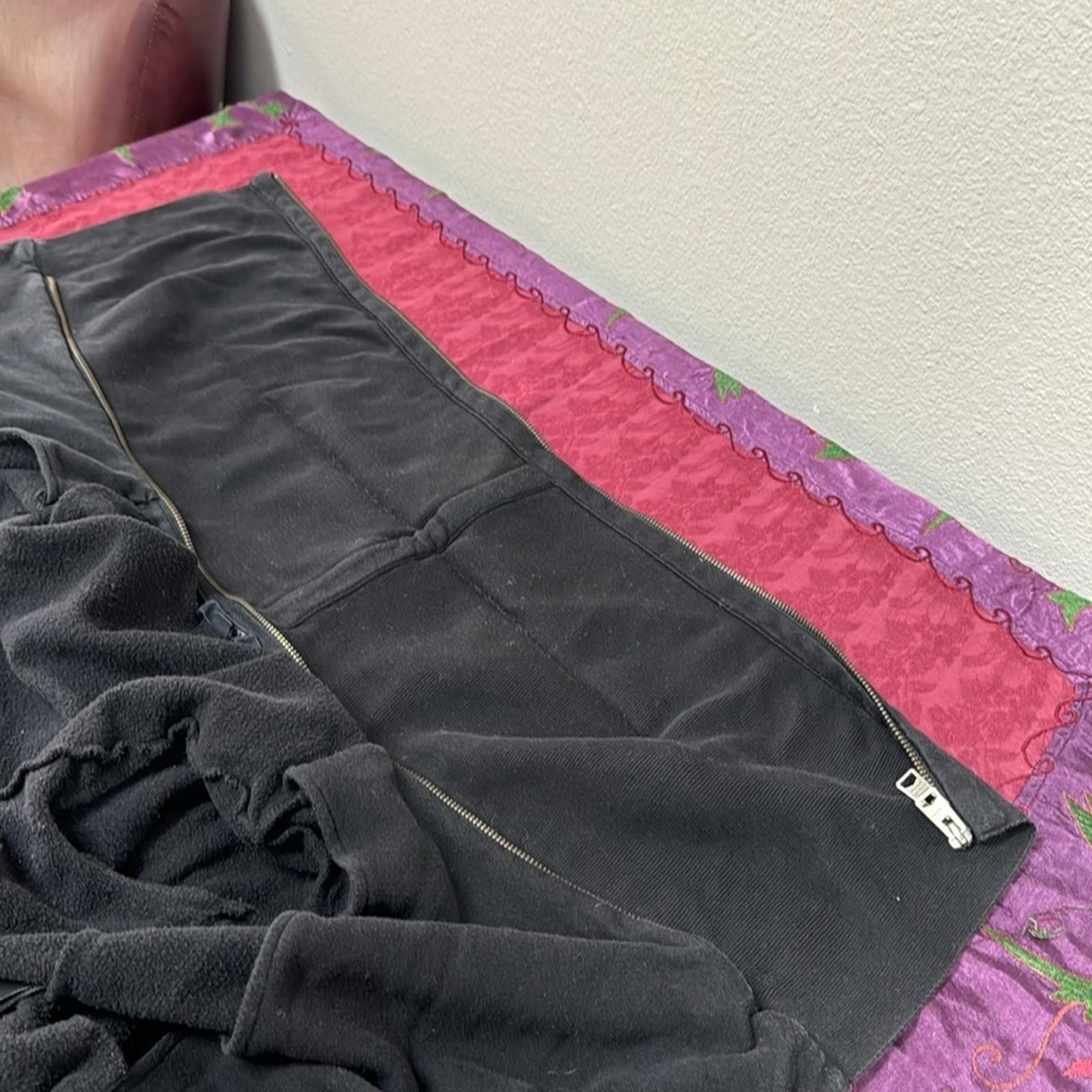 Allsaints AllSaints XS Black Collared Full-Zip Sweatshirt Size XS / US 0-2 / IT 36-38 - 6 Thumbnail
