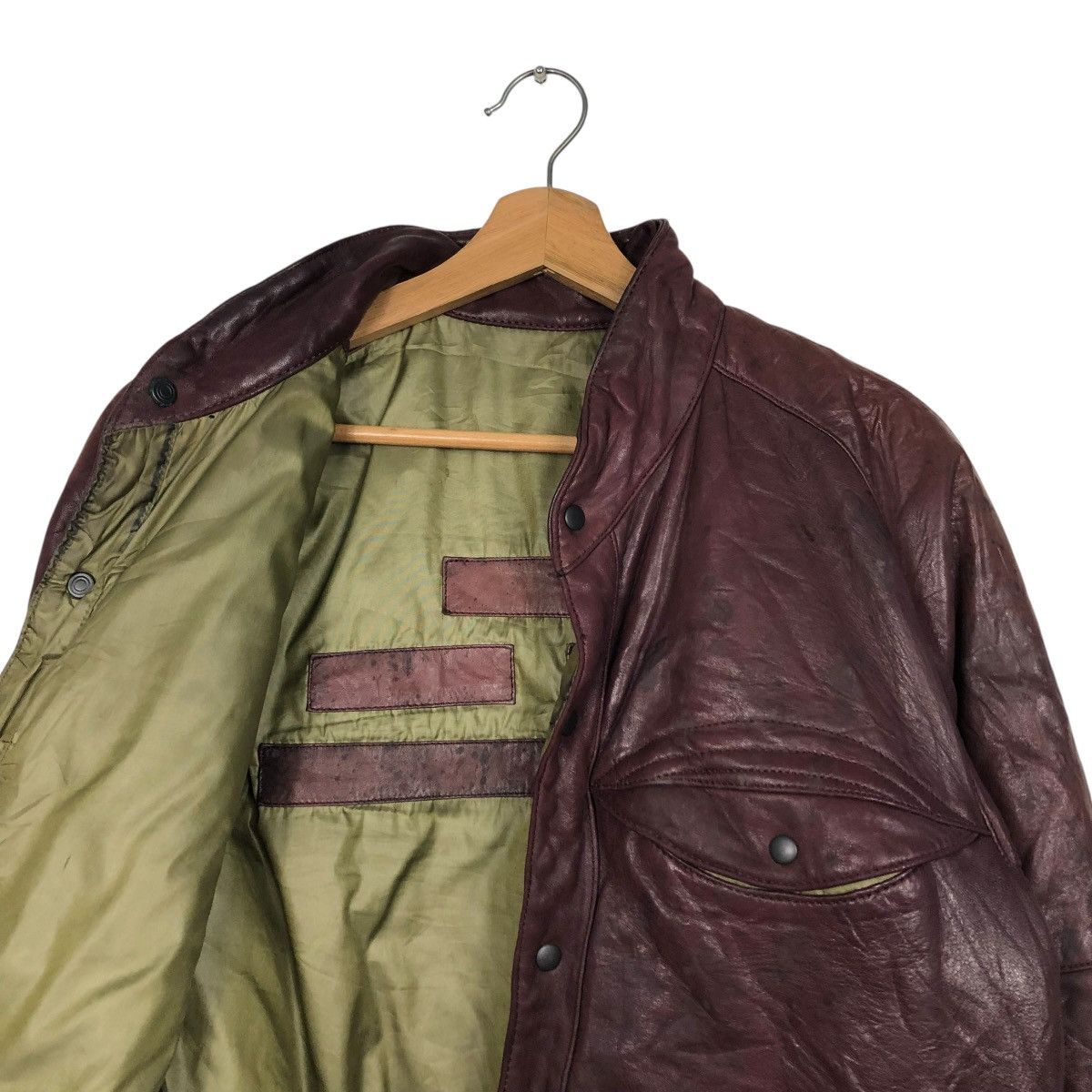 Japanese Brand 🔥VINTAGE BIKER LEATHER JACKET REVERSIBLE FOCARDI ITALY Size US M / EU 48-50 / 2 - 14 Thumbnail