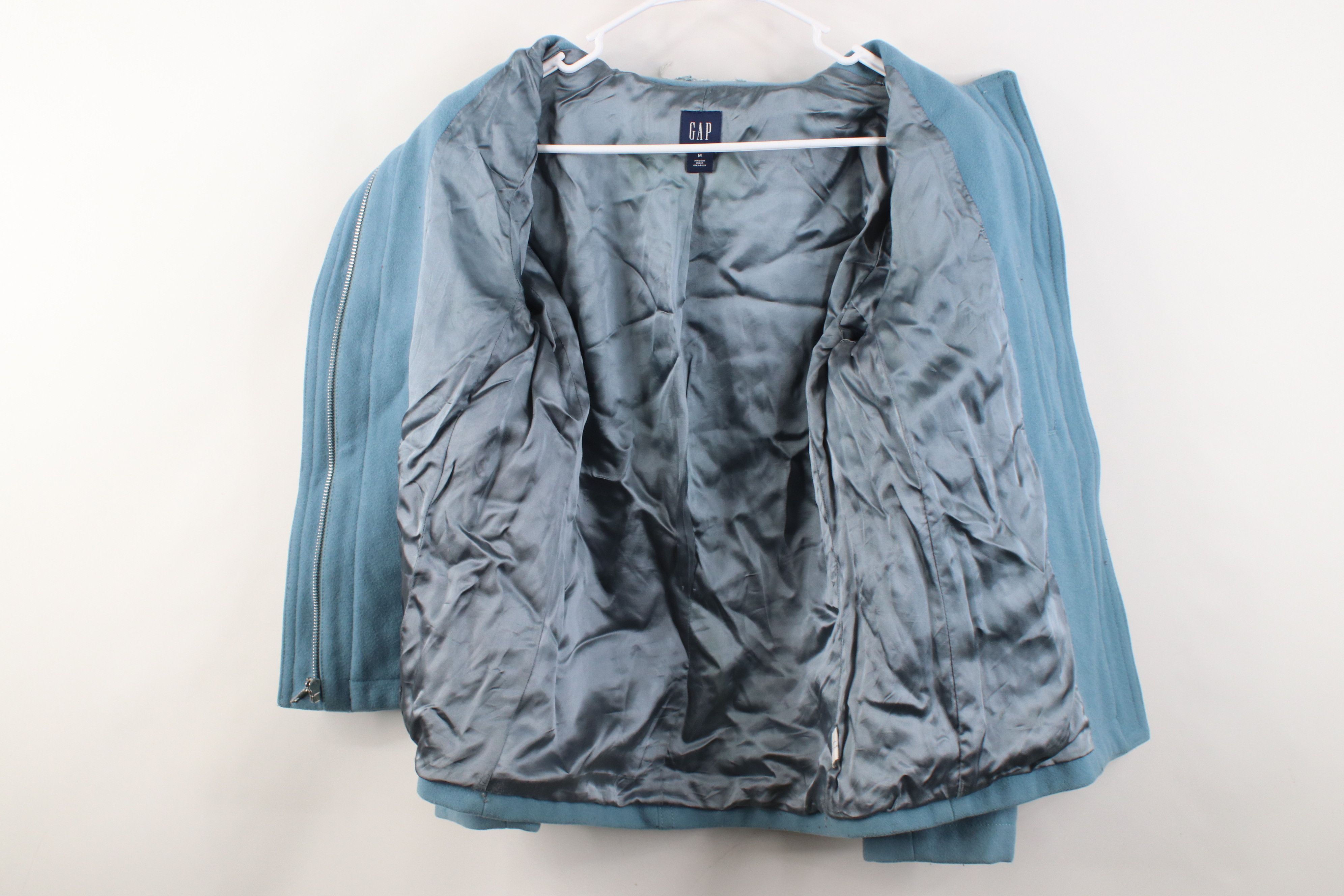 Gap Vintage Y2K Gap Wool Blend Toggle Button Coat Jacket Blue Size M / US 6-8 / IT 42-44 - 11 Thumbnail