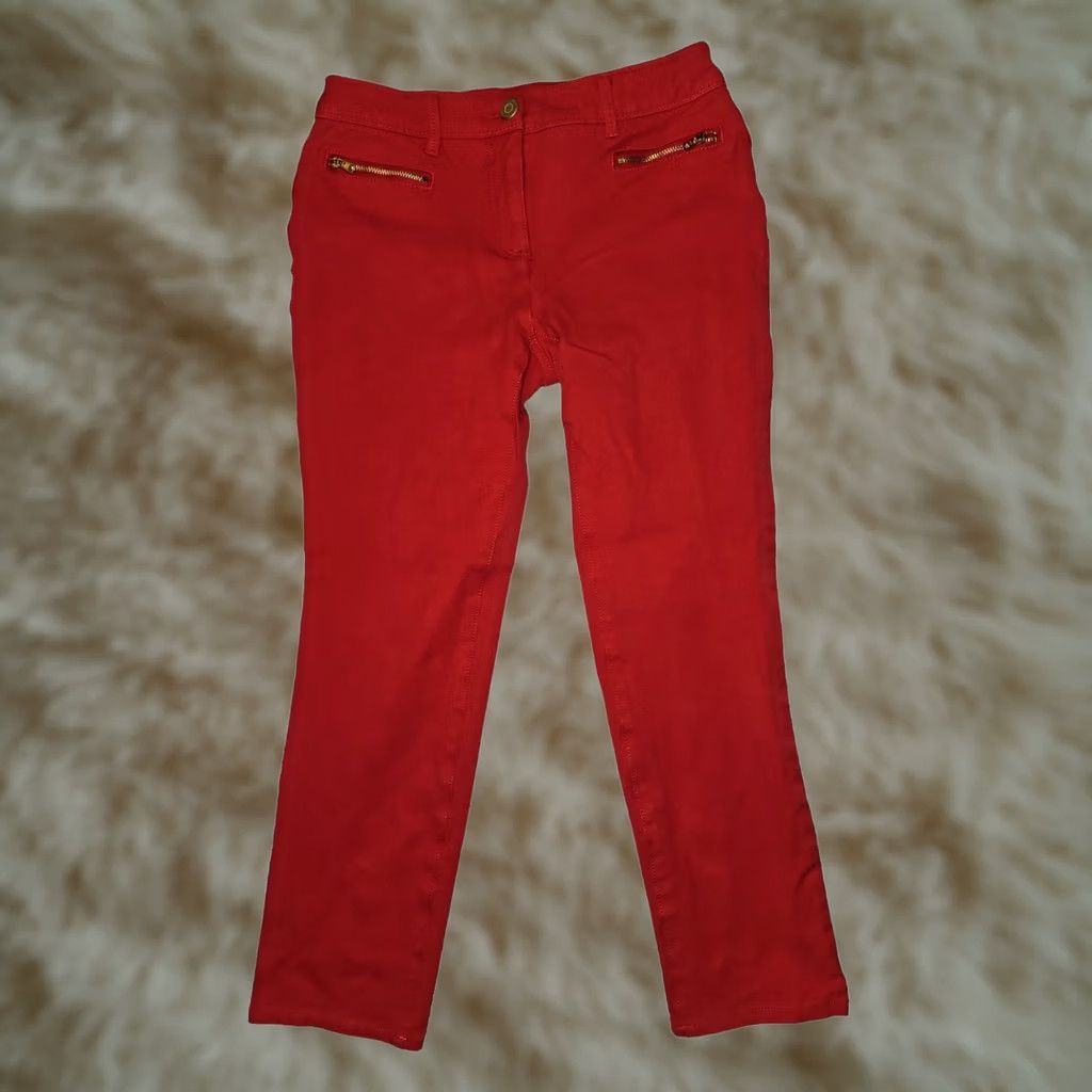 Vintage Chico'S Jeans Womens 00 Red Slimming Ankle Stretch Casual Workwear Size 24" / US 00 / IT 34 - 1 Thumbnail