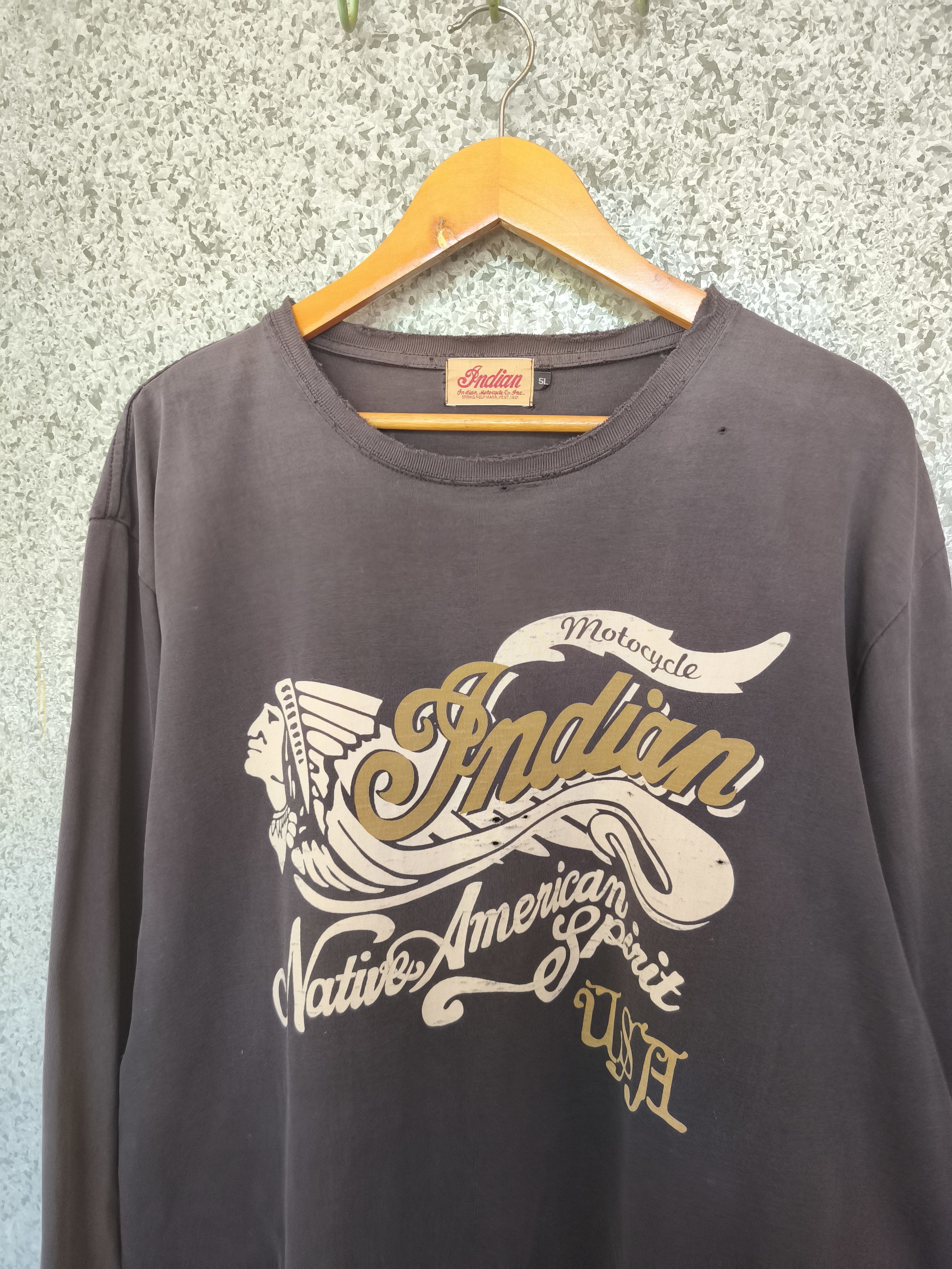 Trashed faded Vintage 90s Vintage Indian Motorcycle t shirt