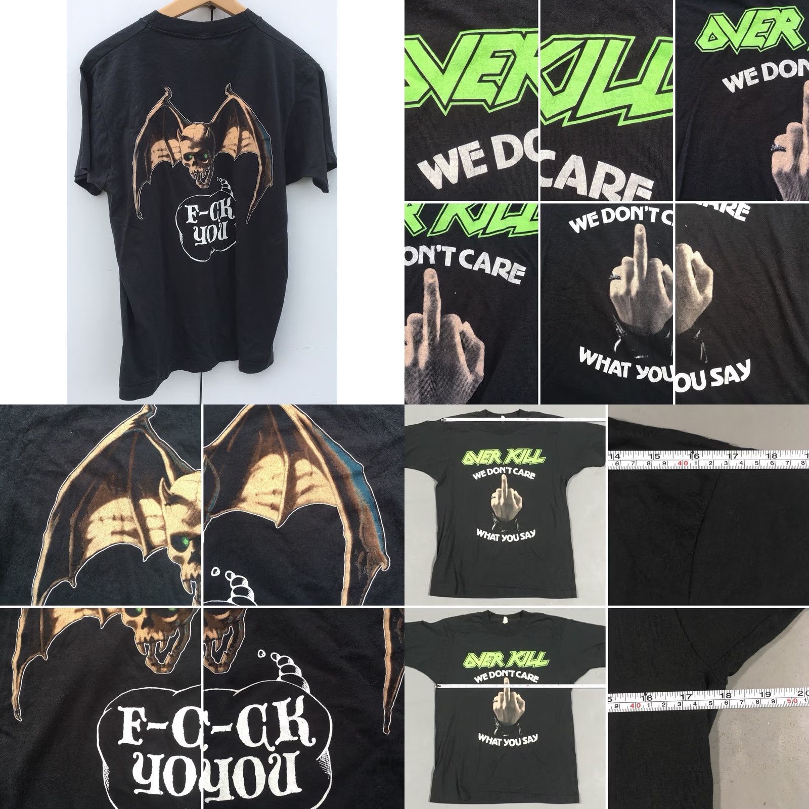 Vintage Vintage Screen Stars Overkill We Don’t Care What You Say T-Shirt 80s 1980s Black M Mens Graphic Tee Size US M / EU 48-50 / 2 - 8 Thumbnail