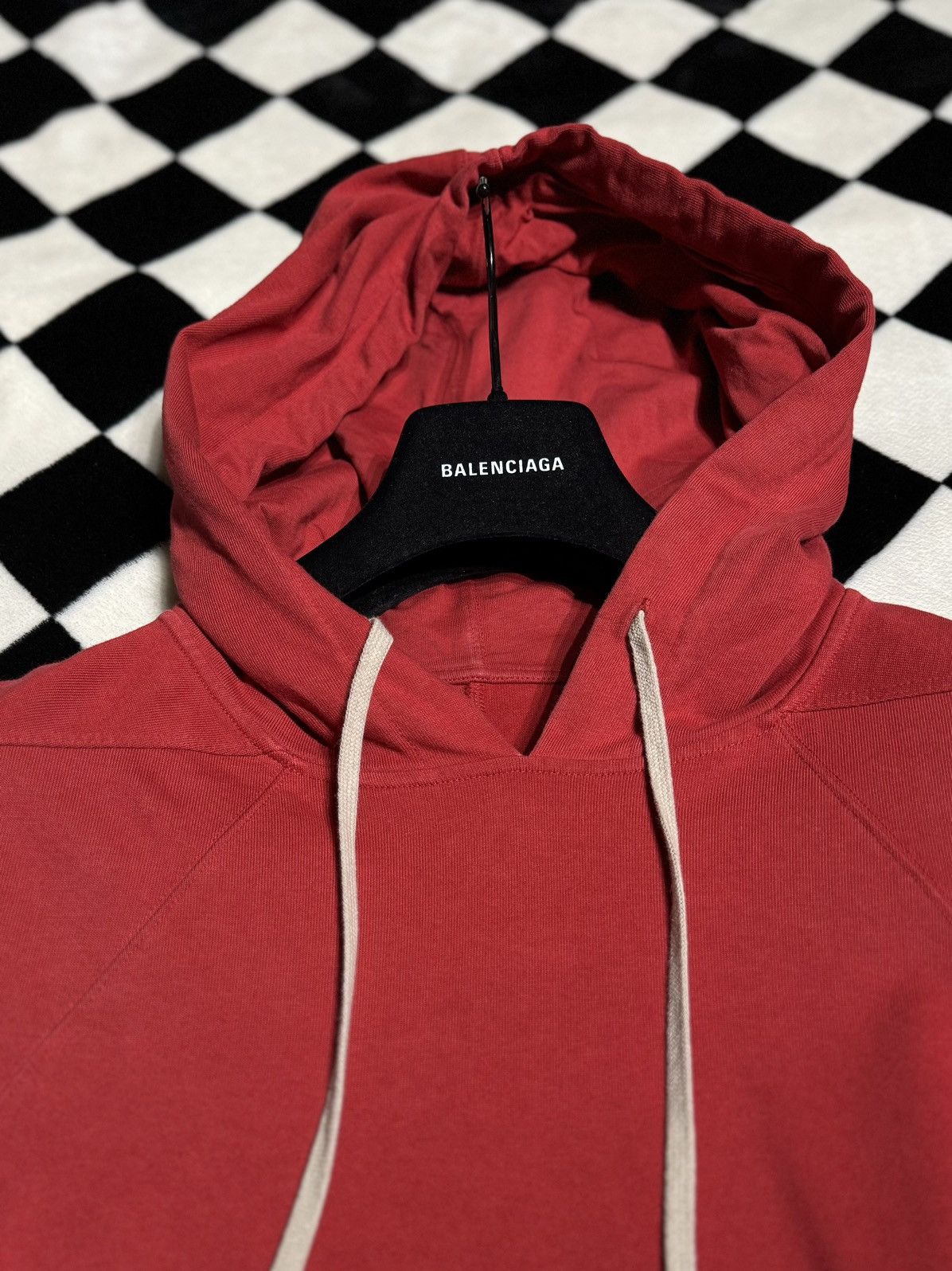 Rick Owens Drkshdw RARE $742 CHERRY HUSTLER HOODIE RED MILK GIMP 