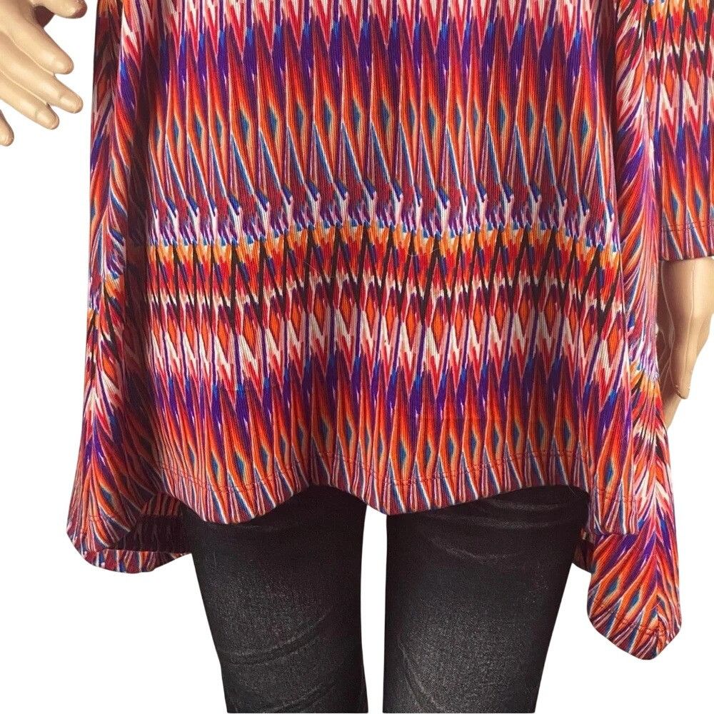 Other Premise Colorful Tunic Top L Red Orange Abstract Chevron Boh Size L / US 10 / IT 46 - 5 Thumbnail
