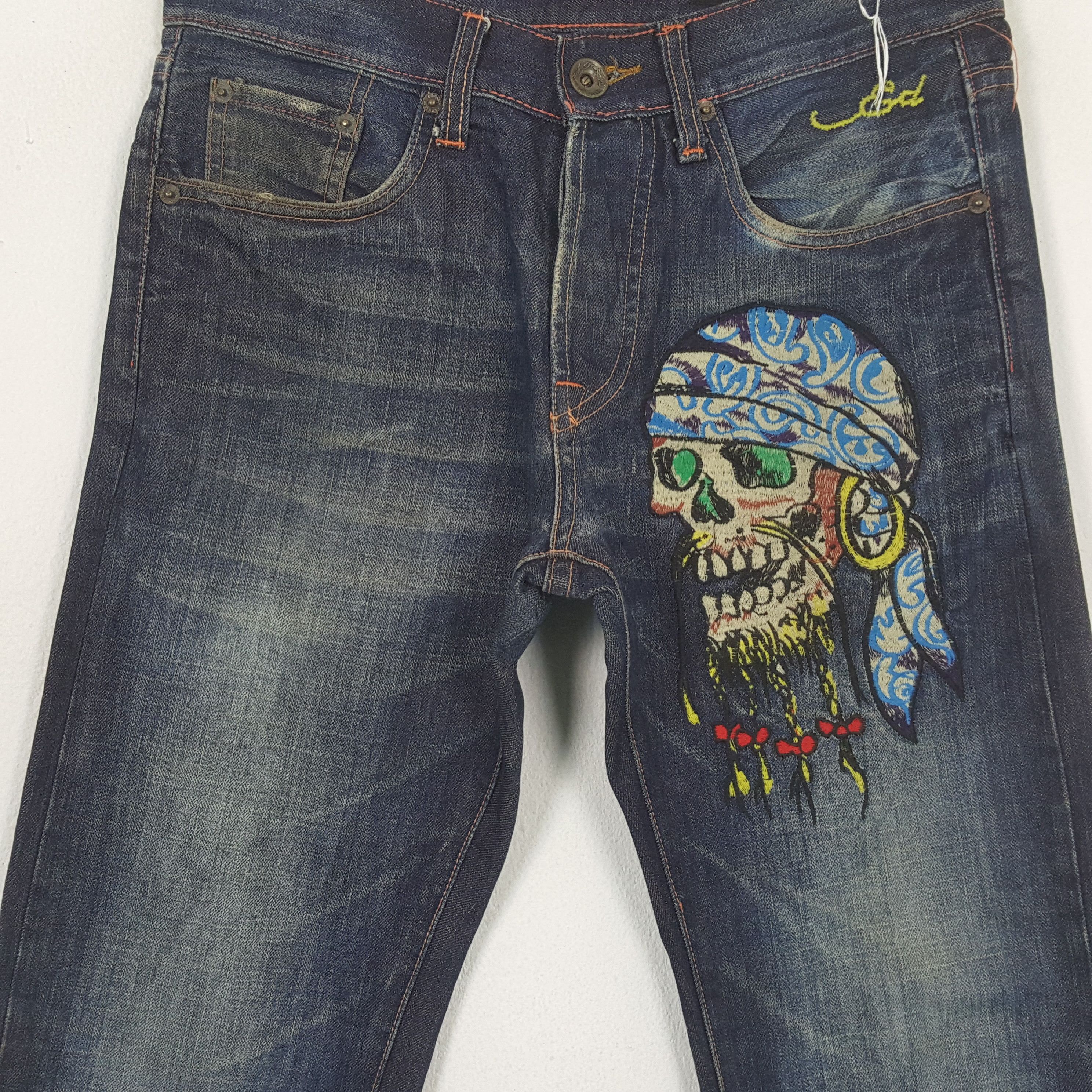 Christian Audigier × Ed Hardy × Vintage ED HARDEY Fashion Designer Brand Denim C280N23 Size US 30 / EU 46 - 2 Thumbnail