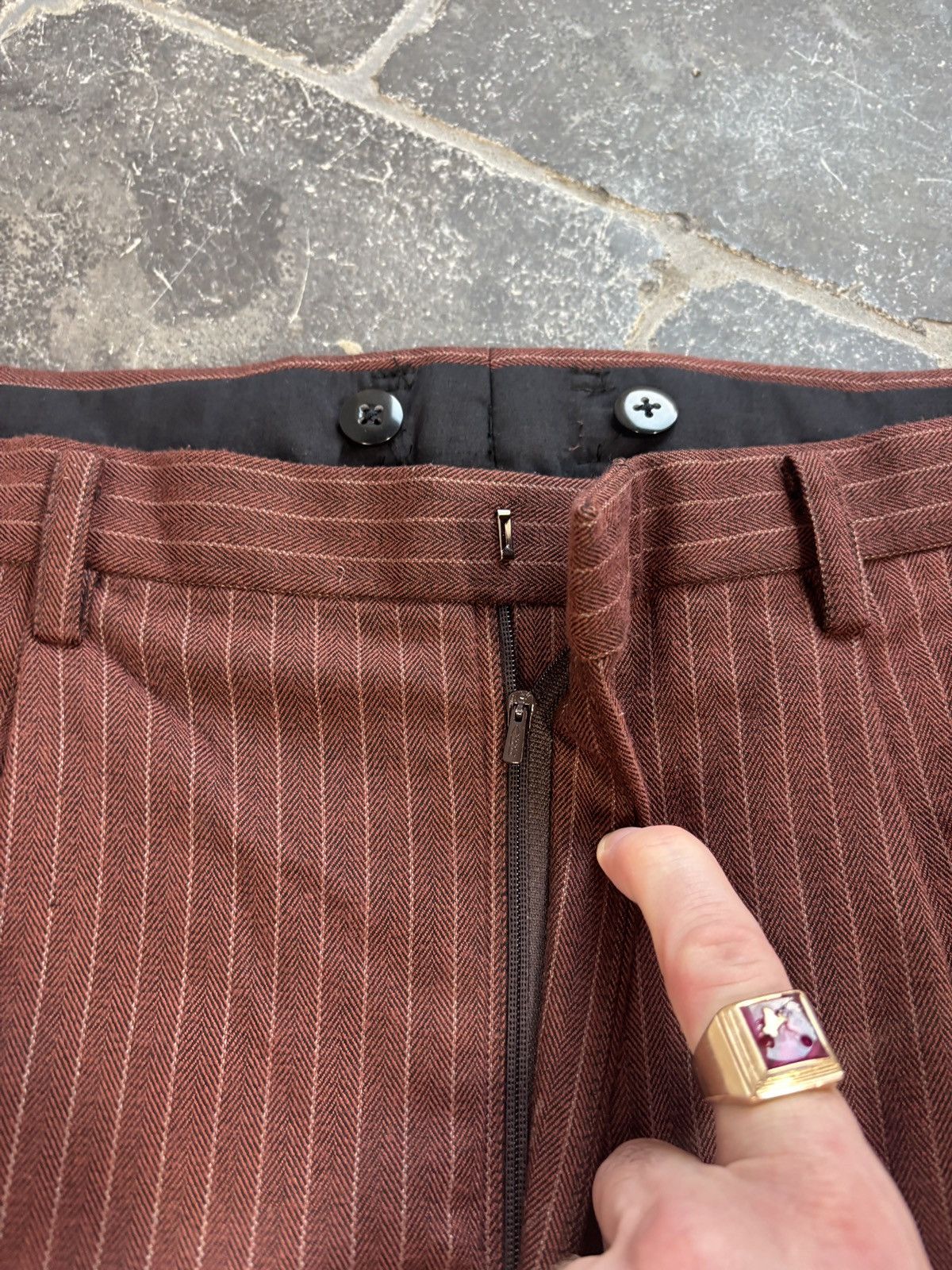 Vintage Bespoke Vintage Suit Two Piece 2pc Stripe Mobster Zoot Suit Size 44S - 11 Thumbnail