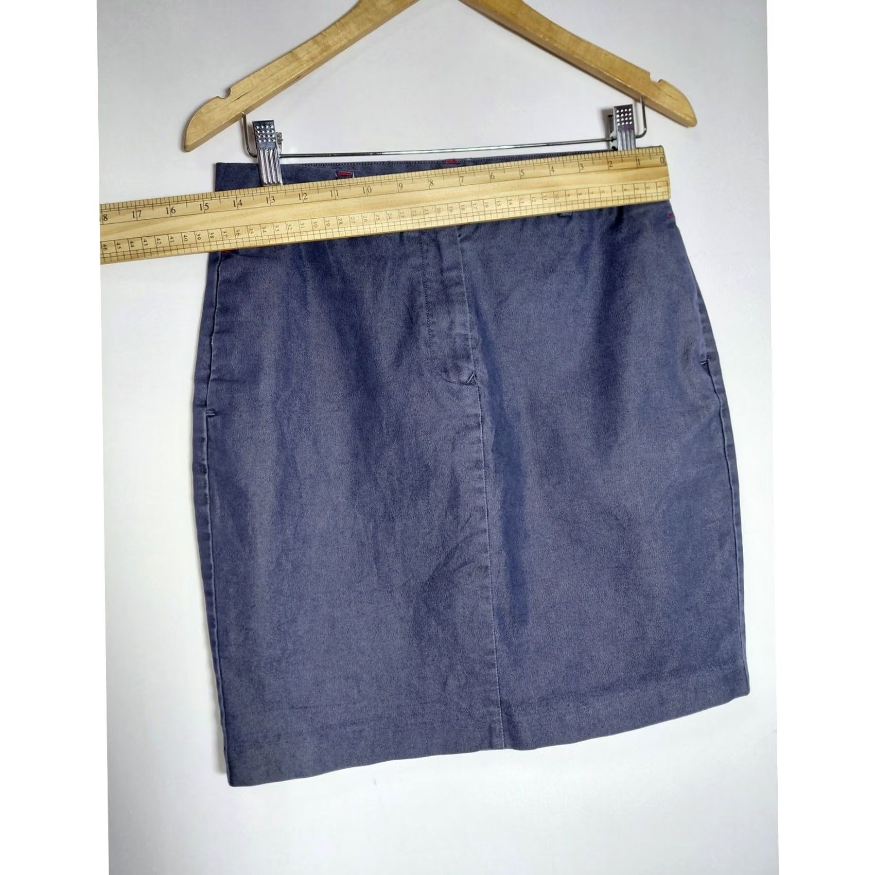 Tommy Hilfiger TOMMY HILFIGER Denim Skirt Blue Women Solid Size 6 Knee Length Mini Casual Summer Spring Skirt Womens Size 28" / US 6 / IT 42 - 5 Thumbnail