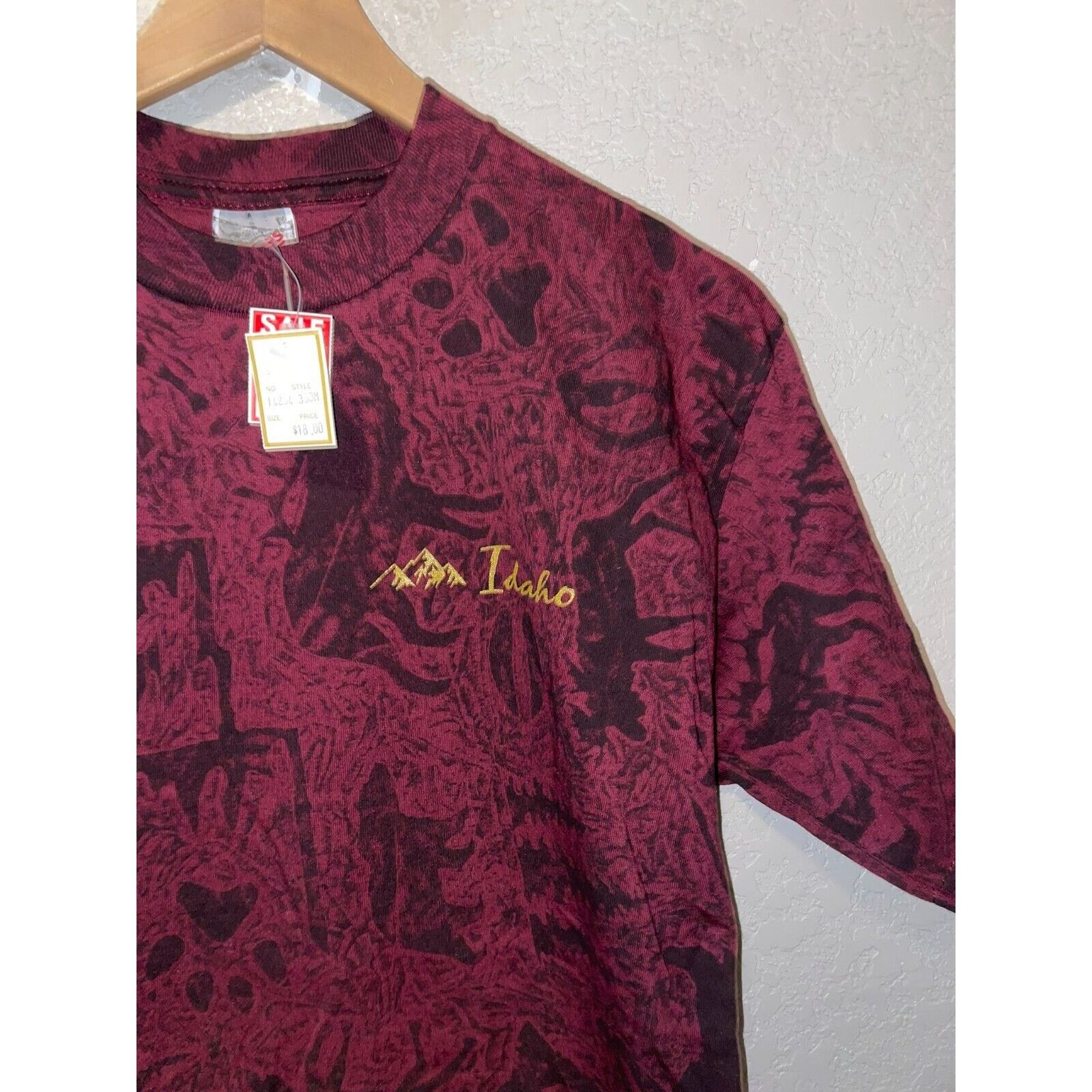 Jerzees Vintage Idaho Animal Shirt Nature All Over Print Red 90s VTG Size US M / EU 48-50 / 2 - 2 Thumbnail