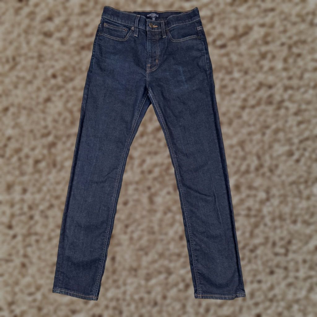 J.Crew J.CREW Mercantile Jeans Mens 30x30 Blue Denim Straight Leg Dark Wash Cotton-Blend Vintage No Size US 30 / EU 46 - 1 Thumbnail