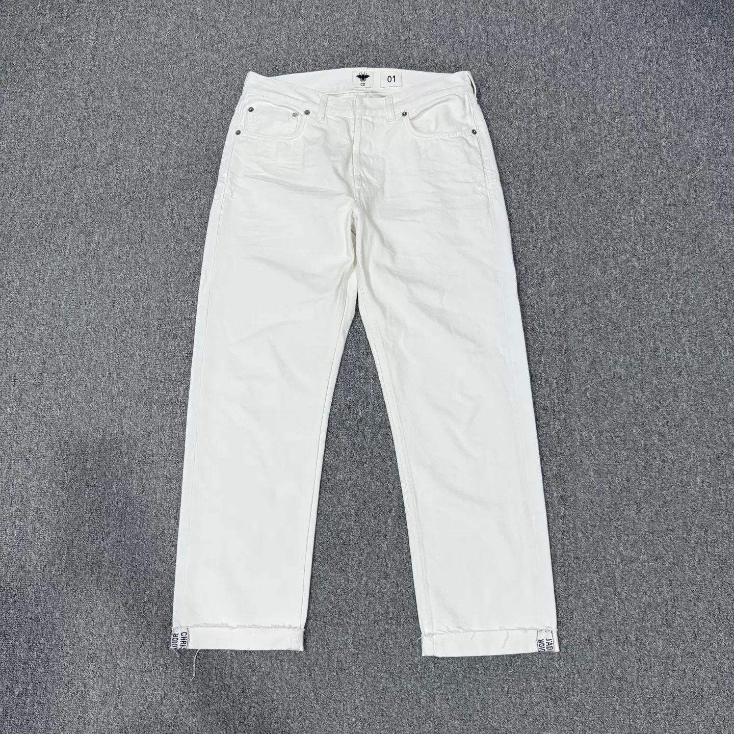 Dior Dior white webbing cuffed jeans 38 99 New Size 27" / US 4 / IT 40 - 1 Thumbnail