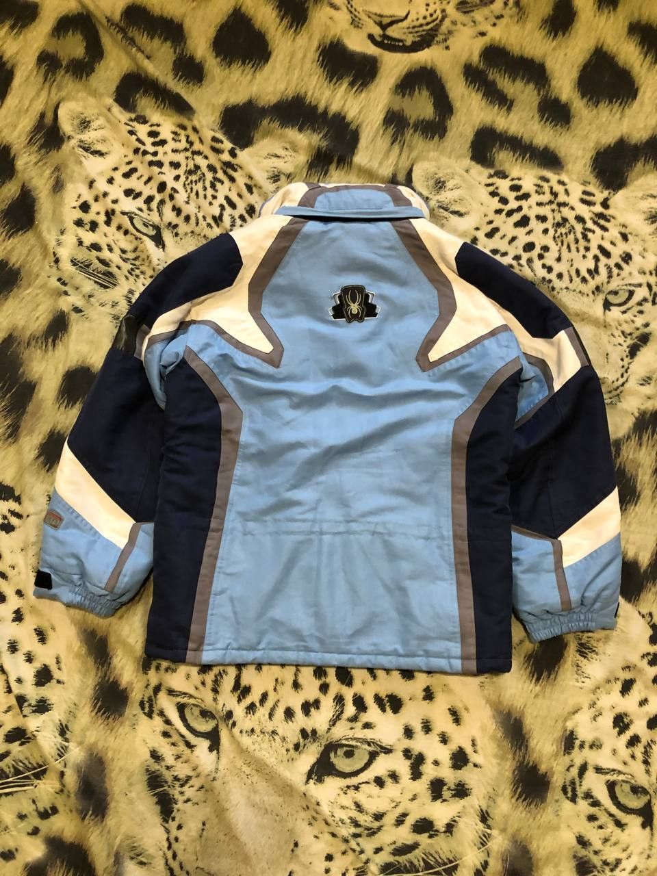 Spyder Baby Blue Spider Web ski Snowboarding Jacket vintage