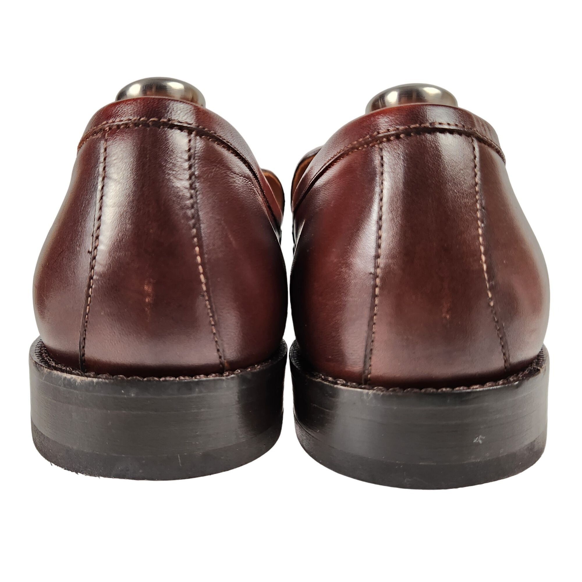Paul Fredrick Paul Fredrick Italy Men 9 Burnished Brown Leather Dress Shoe Size US 9 / EU 42 - 4 Thumbnail