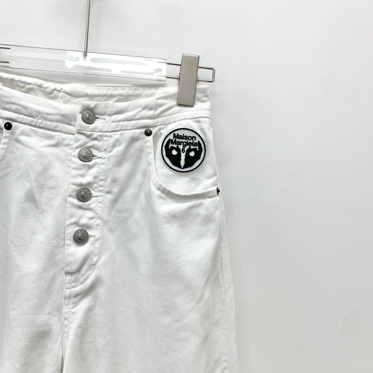 Maison Margiela Maison Margiela White Logo Cotton Casual Trousers K26WX Size 24" / US 00 / IT 34 - 3 Thumbnail