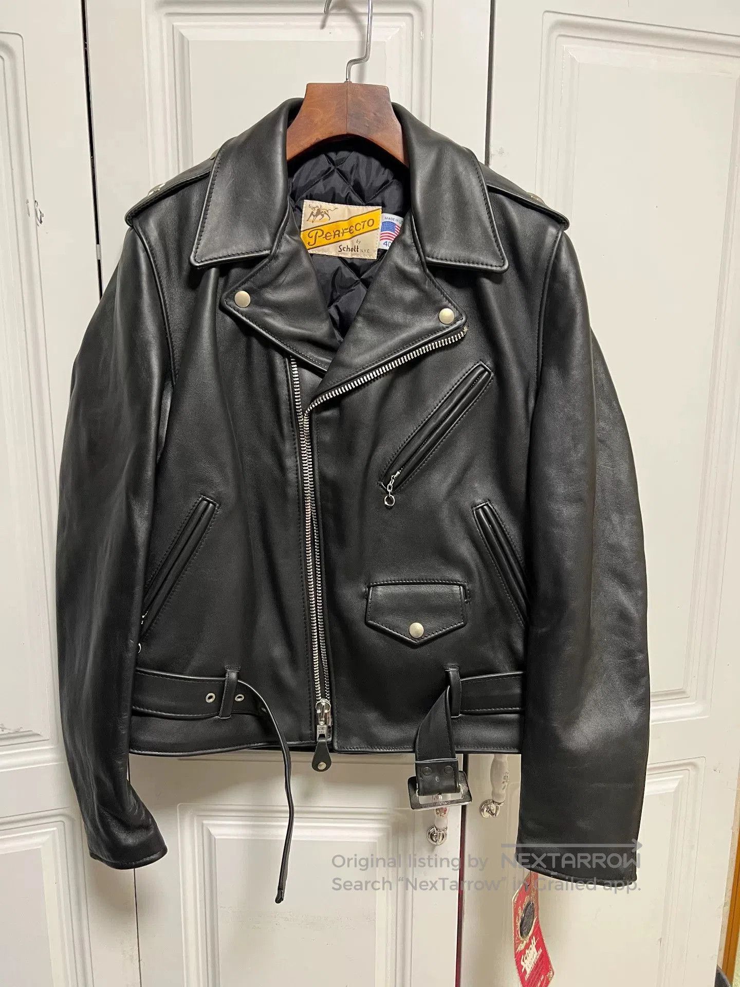 Schott Schott NYC 613 Leather Biker Jacket. Size US XXS / EU 40 - 1 Thumbnail
