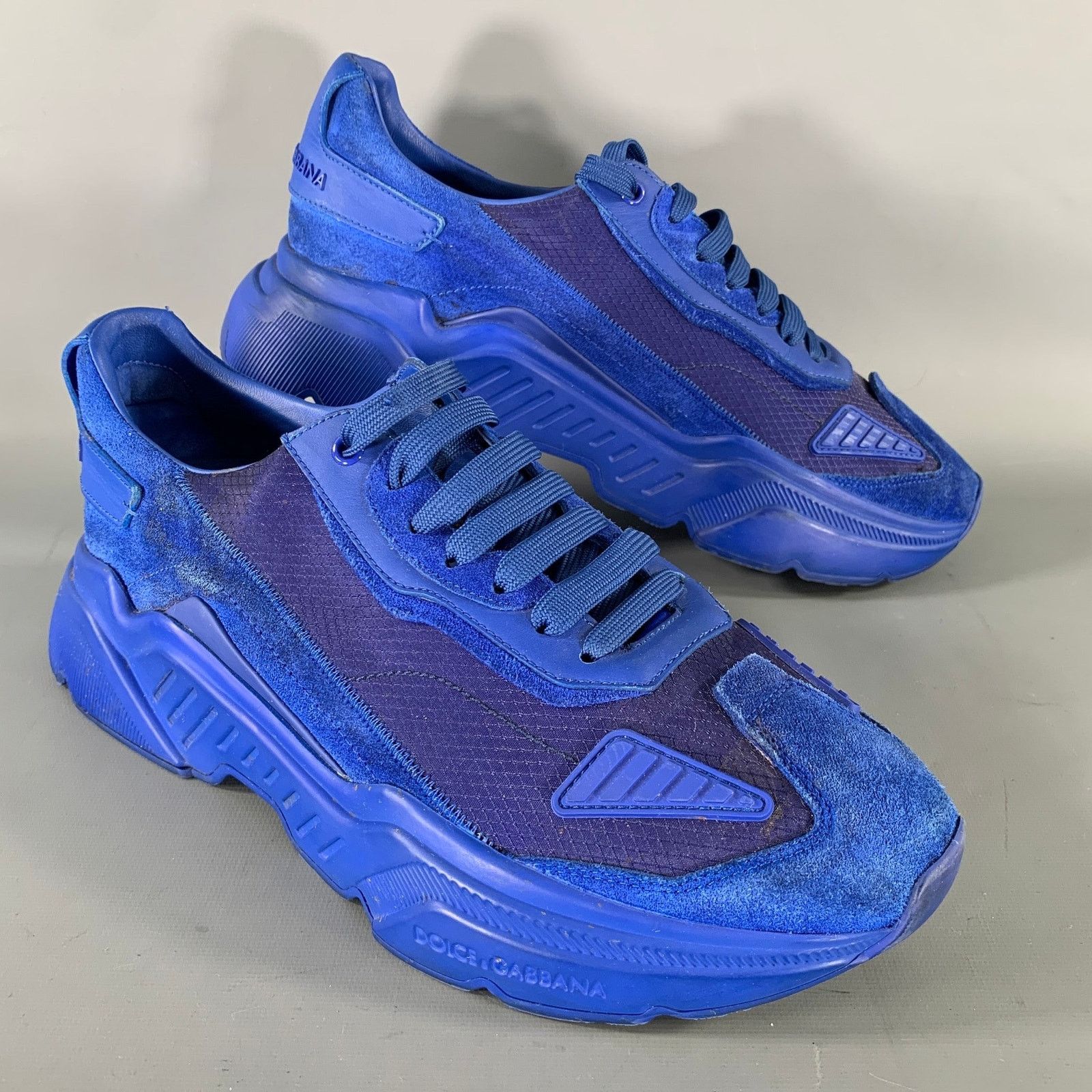 Dolce & Gabbana DOLCE & GABBANA Size 10 Blue Cobalt Nylon Sneakers Size US 10 / EU 43 - 1 Thumbnail