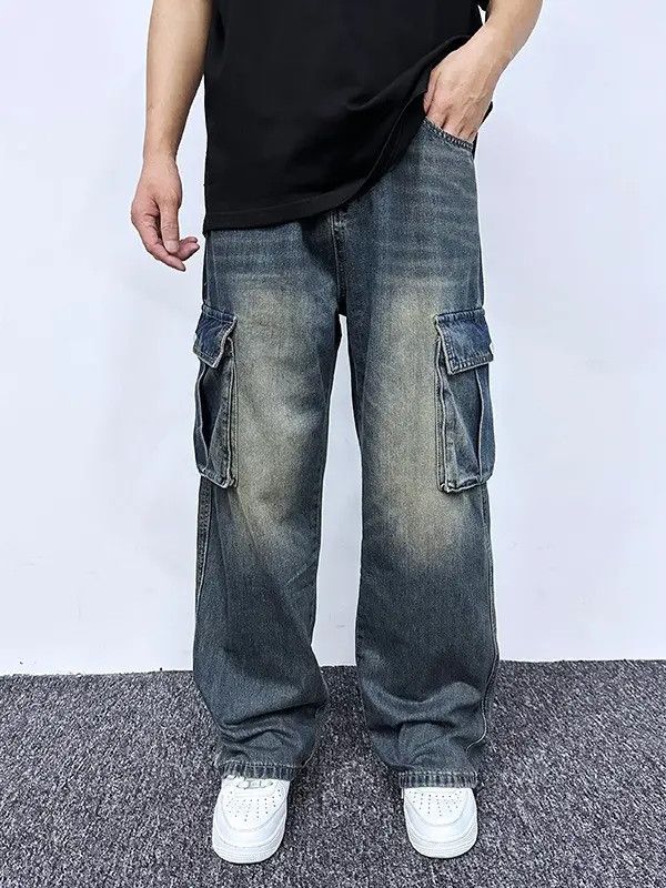Japanese Brand × Jean Blue Cargo Denim Jeans Size US 28 / EU 44 - 1 Thumbnail