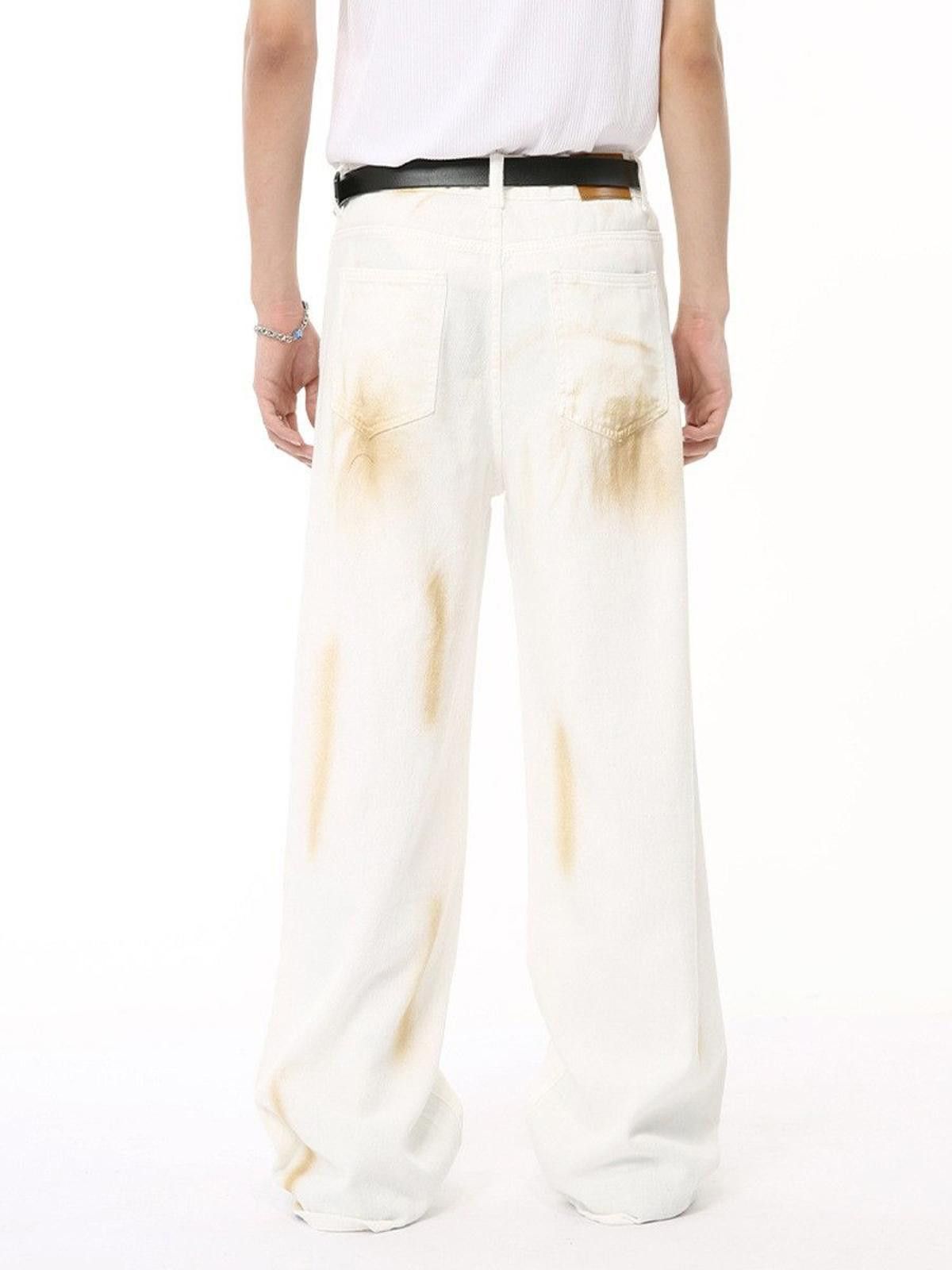 Vintage Paint Splatter White Baggy Denim Jeans Size US 30 / EU 46 - 4 Thumbnail