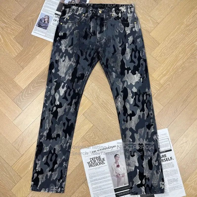 Versace Versace Black Camo Design Men’s Casual Pants . Size US 32 / EU 48 - 1 Thumbnail