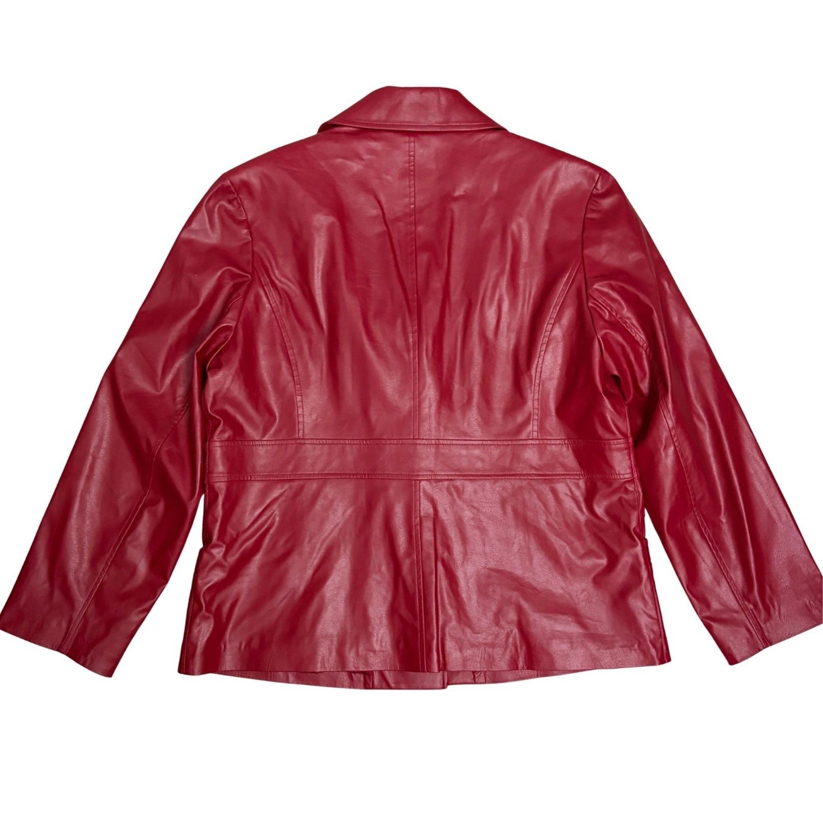 Other SEQUENCE Faux Vegan Leather Red Jacket Business Coat XL Size XL / US 12-14 / IT 48-50 - 5 Thumbnail