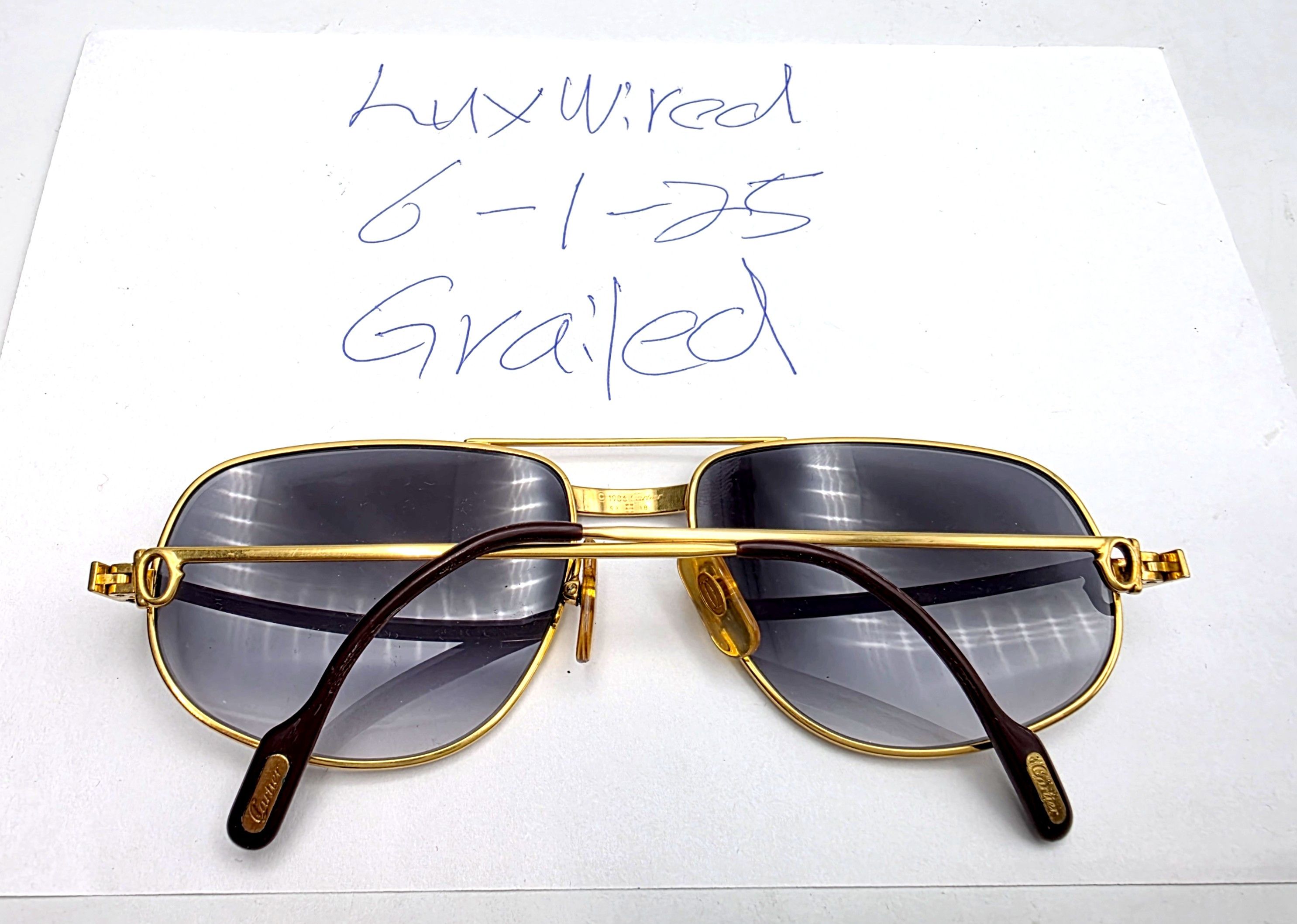 Cartier 🔴 Vintage Cartier Romance Santos Sunglasses Gold Plated Size ONE SIZE - 18 Thumbnail