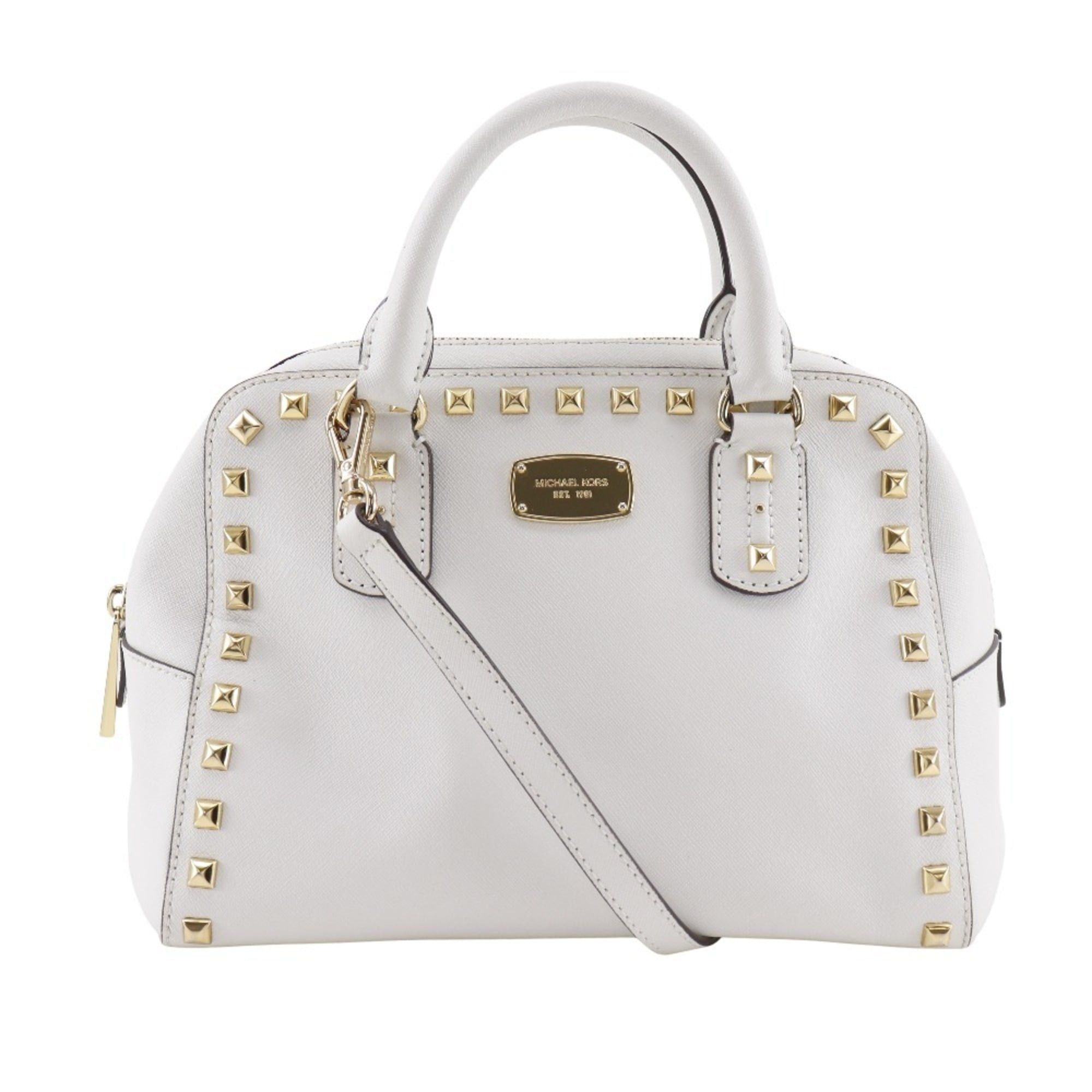 Michael Kors Michael Kors 2WAY Shoulder Handbag Studs 35S6GFSS1L Leather White 2way Zipper 2WAYShoulder Women's Size ONE SIZE - 1 Thumbnail