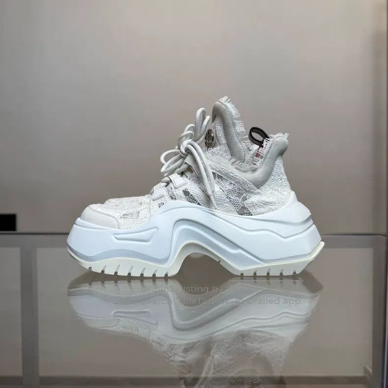 Louis Vuitton Louis Vuitton Archlight 2.0 White Silk Cutout Platform Arc Size US 8.5 / IT 38.5 - 4 Thumbnail