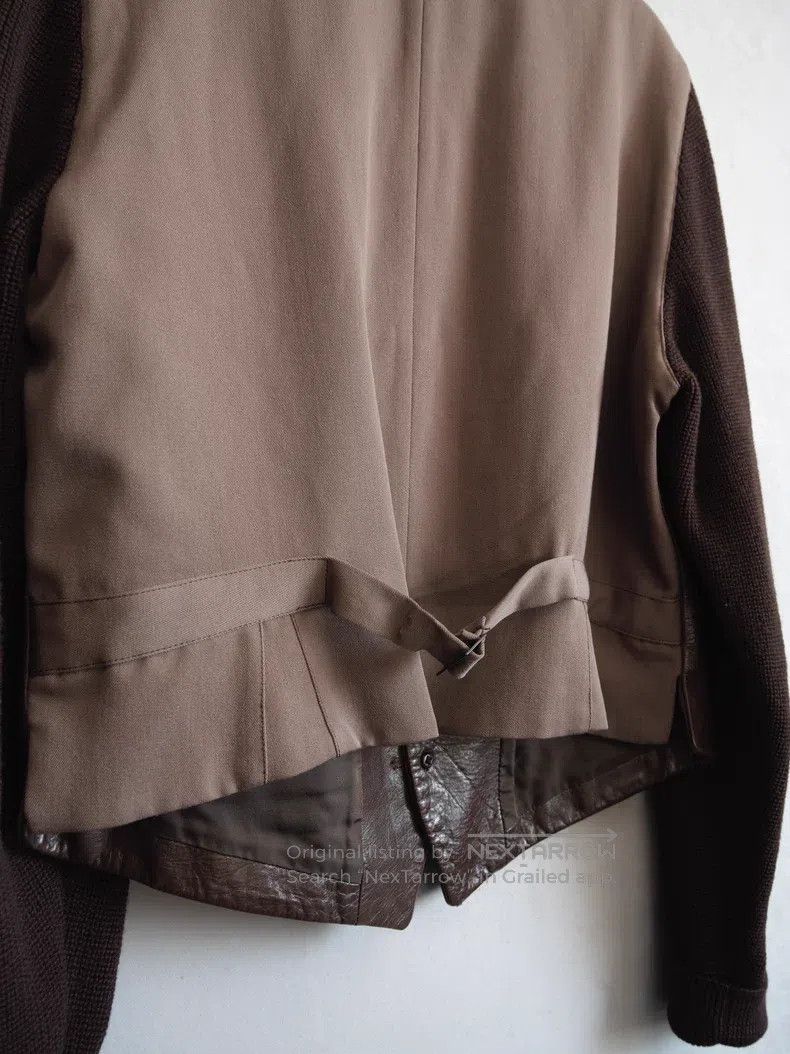 Yohji Yamamoto Yohji Yamamoto Knit and Leather Patch Short Jacket Size US S / EU 44-46 / 1 - 6 Thumbnail