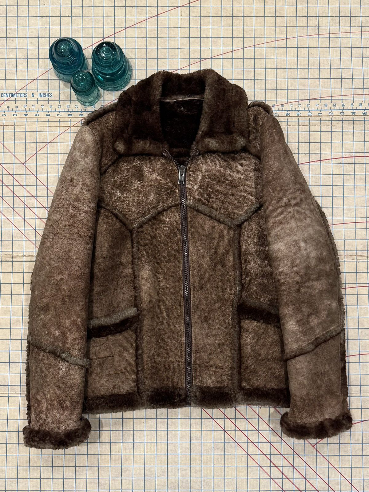 Vintage Vintage Rice ID Sheepskin Shearling Jacket Dark Brown Medium Size US M / EU 48-50 / 2 - 1 Thumbnail