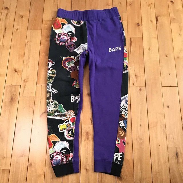 Bape BAPE STA MIX LOGO sweat pants a bathing ape ★size L Size US 34 / EU 50 - 1 Thumbnail