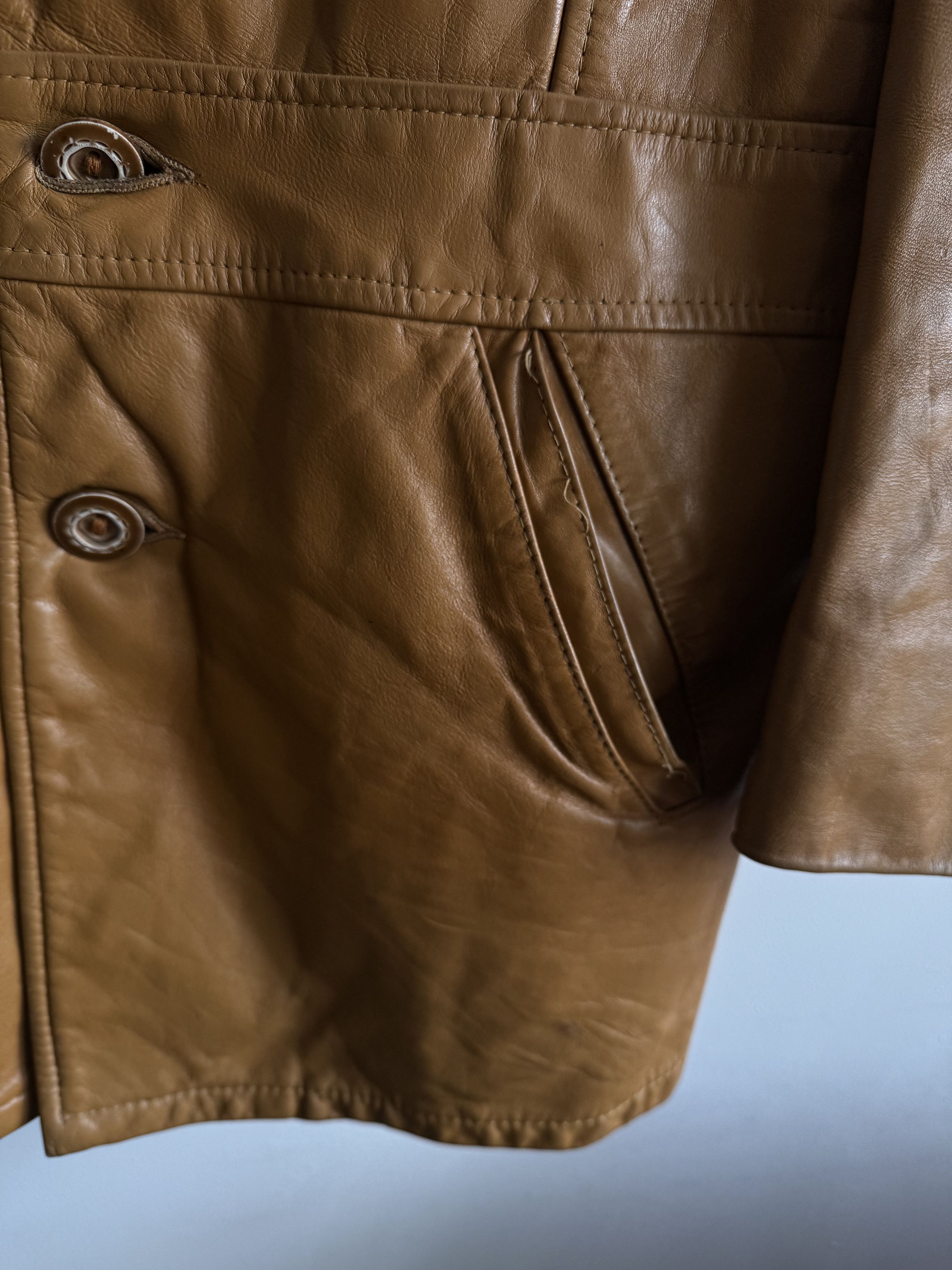 Schott 80/90s Schott Trench Leather Jacket Size Fits M/L Size US L / EU 52-54 / 3 - 4 Thumbnail