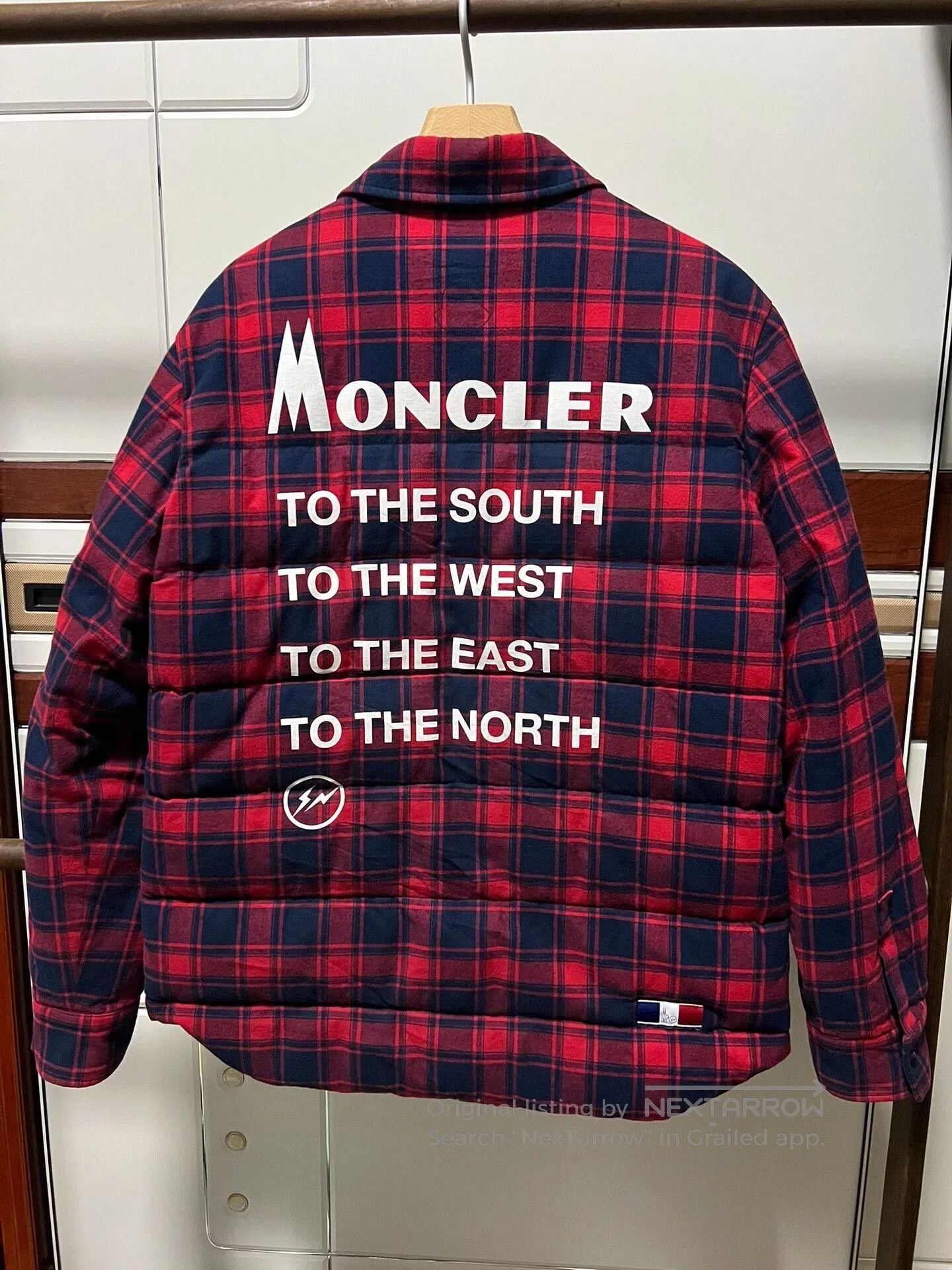 Fragment Design FRAGMENT x MONCLER Red Plaid Down Shirt. Size US L / EU 52-54 / 3 - 1 Thumbnail