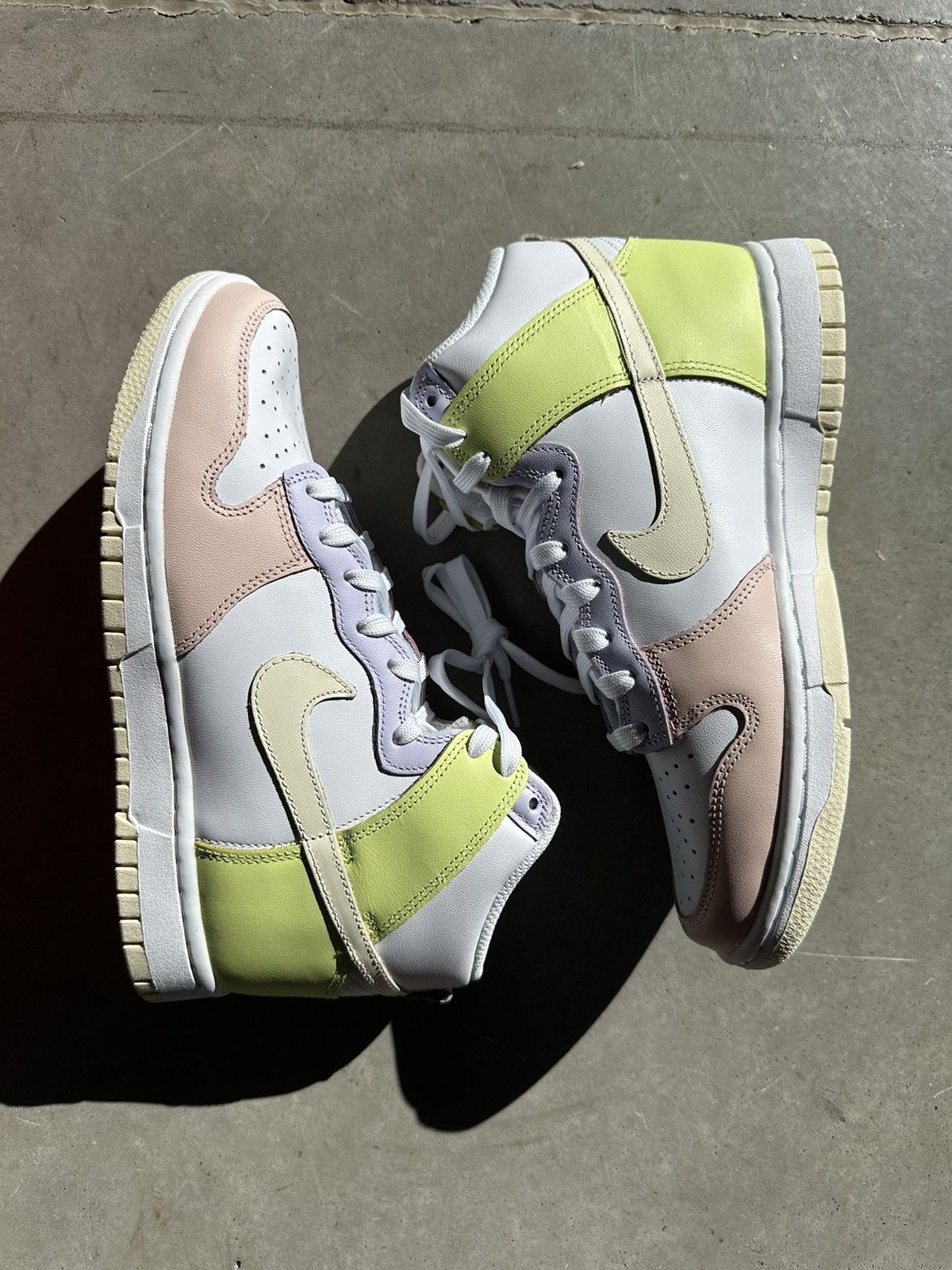image of Nike Dunk High White/cashmere/lemon Twist Shoes, Women's (Size 7.5)