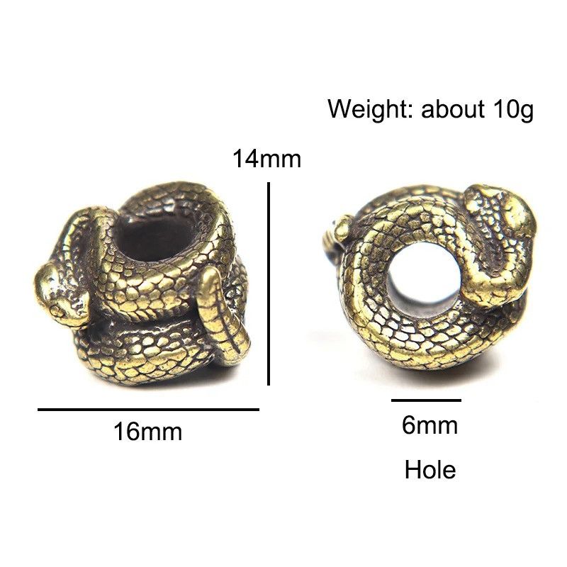 Handmade 3Pcs Rattlesnake Knife Beads Paracord Bead Zipper Umbrella Size ONE SIZE - 12 Thumbnail